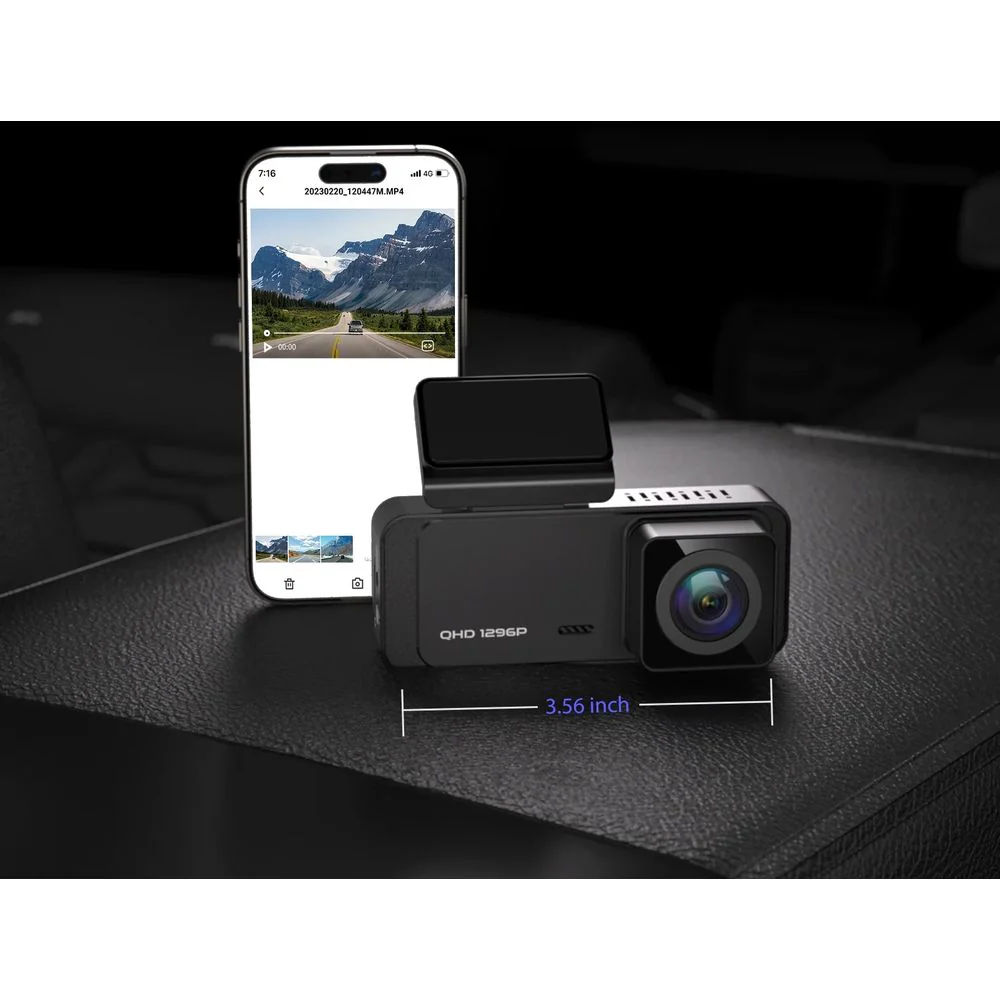 Ecomoment A03 Dash Cam Front WiFi 1296P Black - Image 2