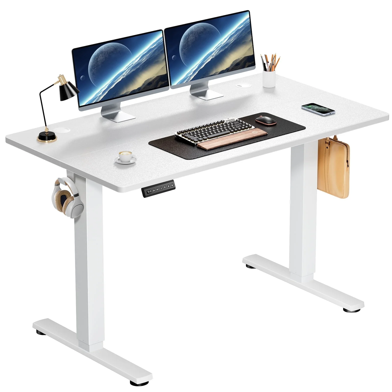 edx WMYO-JHED121 Electric Standing Desk Height Adjustable Desk, 48 x 24 Inch, White