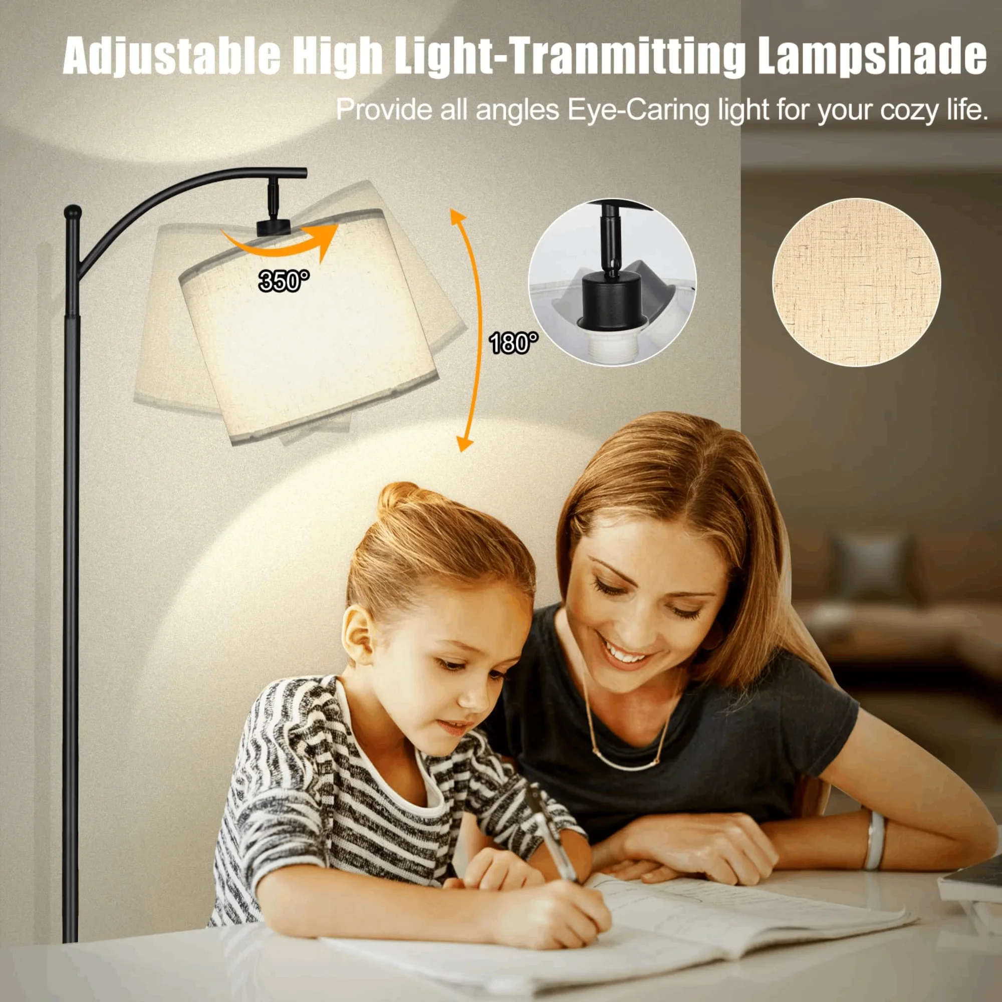 Elemore Home Standing Floor Lamp With Remote Control and 3 Color Temperatures - Image 5