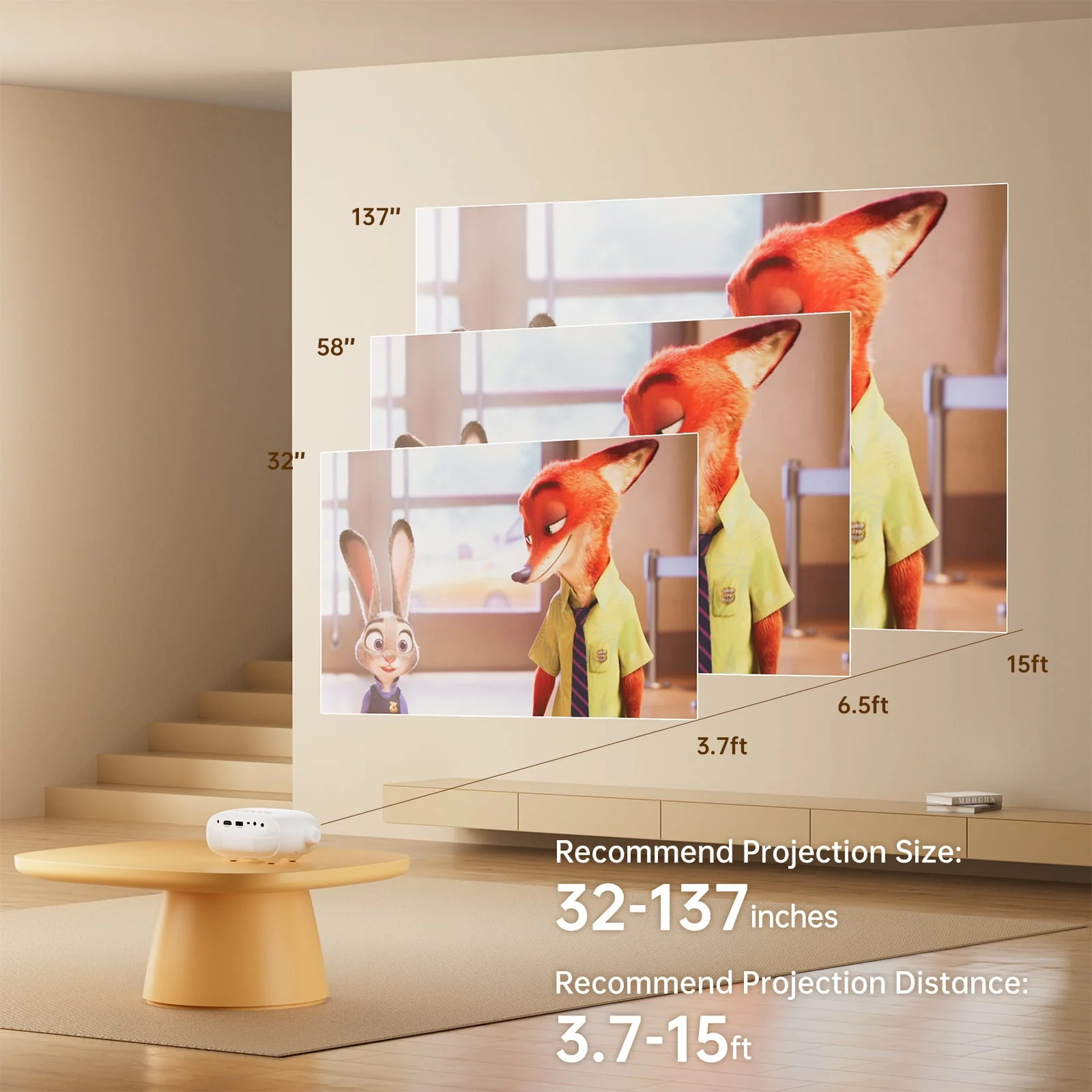ELEPHAS 200" Class FHD (1080P) LCD Mini Projector (210) - Image 6