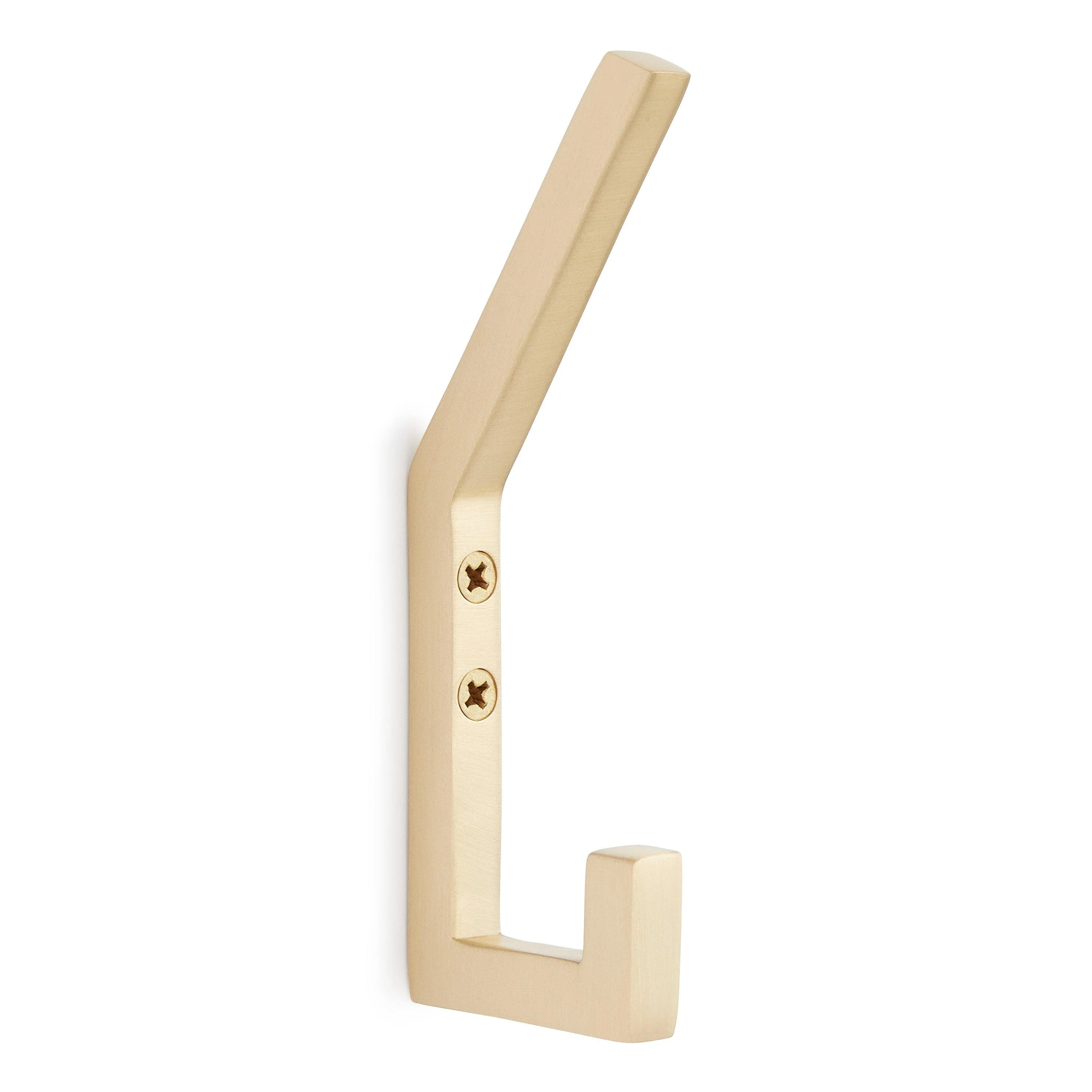 ELTER MODERN BRASS DOUBLE HOOK- SATIN BRASS