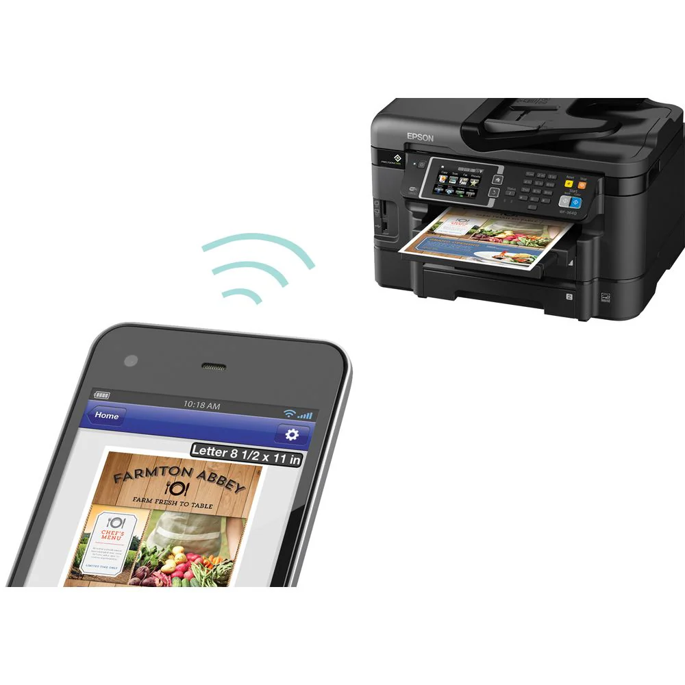 Epson C11CD16201 WorkForce WF-3640 All-in-One Printer/Copier/Scanner/Fax Machine - Image 4