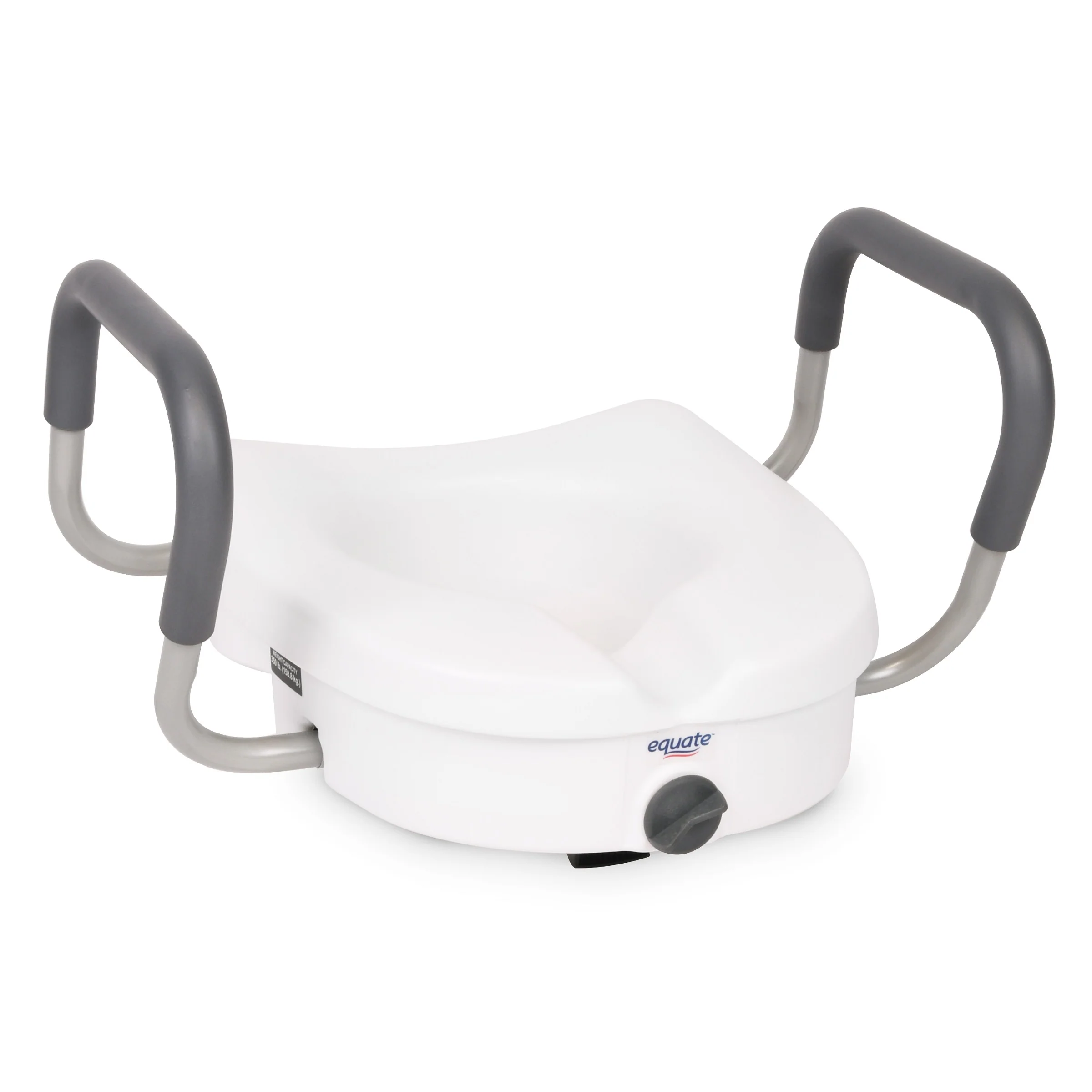 Equate FG31F044T Locking Raised Toilet Seat with Adjustable Handles, White