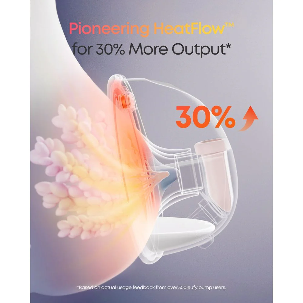 Eufy Heated Wearable Breast Pump S1, Electric Hands-Free Pump with HeatFlow Technology, Hospital-Grade Suction, Leak-Proof, Ultra-Quiet, Brown, T8D02 - Image 7
