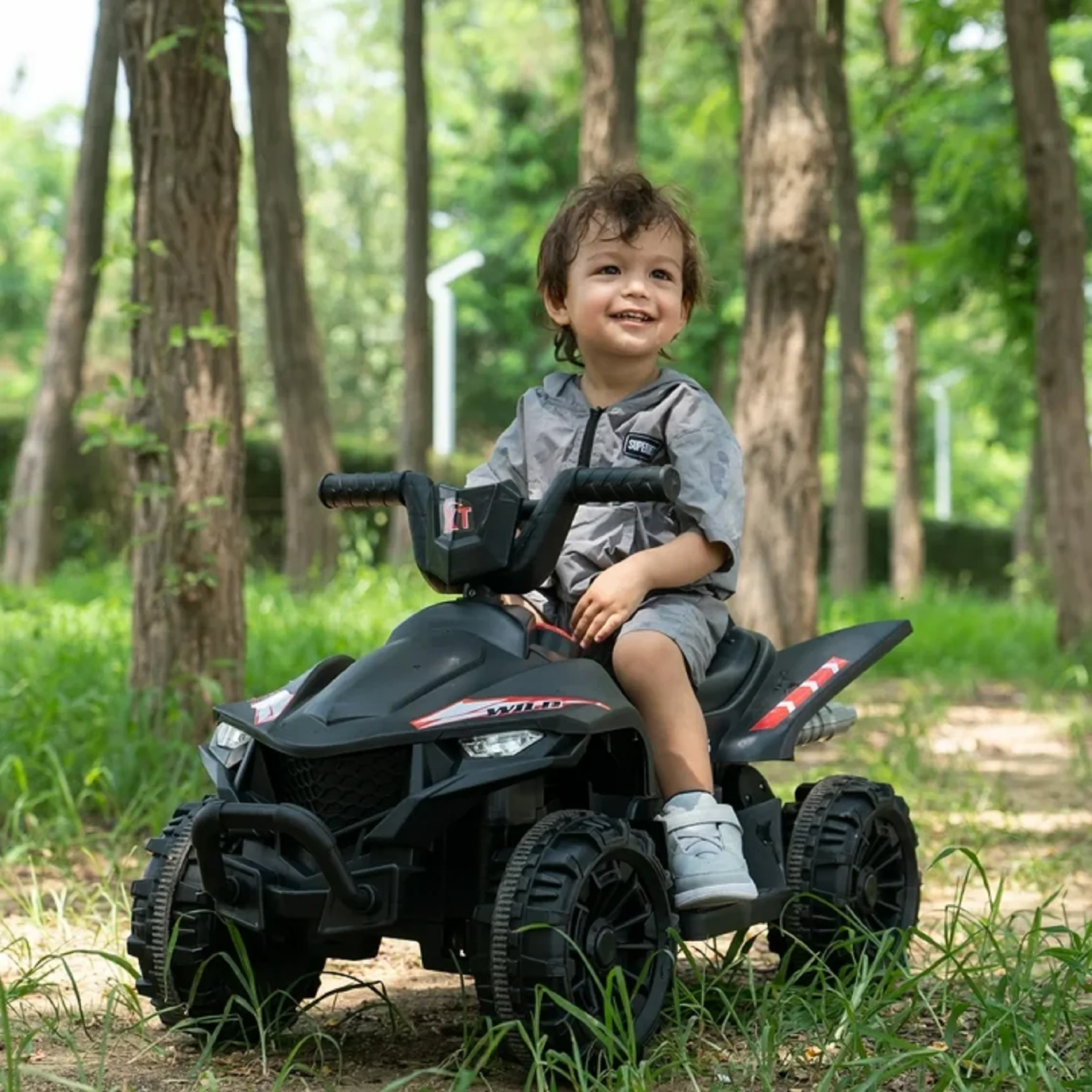 EVERCORSS ET1 12V Kids Ride on ATV, Black - Image 2