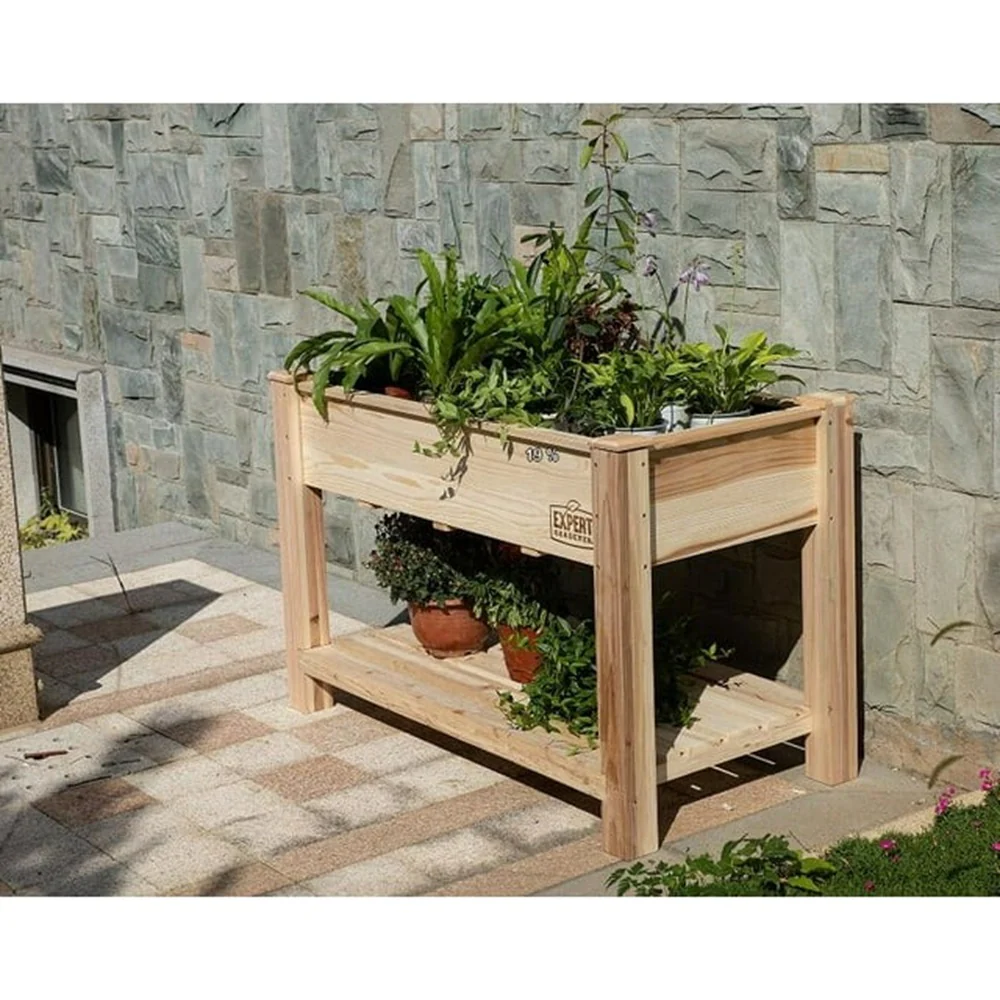 Expert Gardener TWD01B Cedar Elevated Garden Bed , 48in W x 24in D x31in H