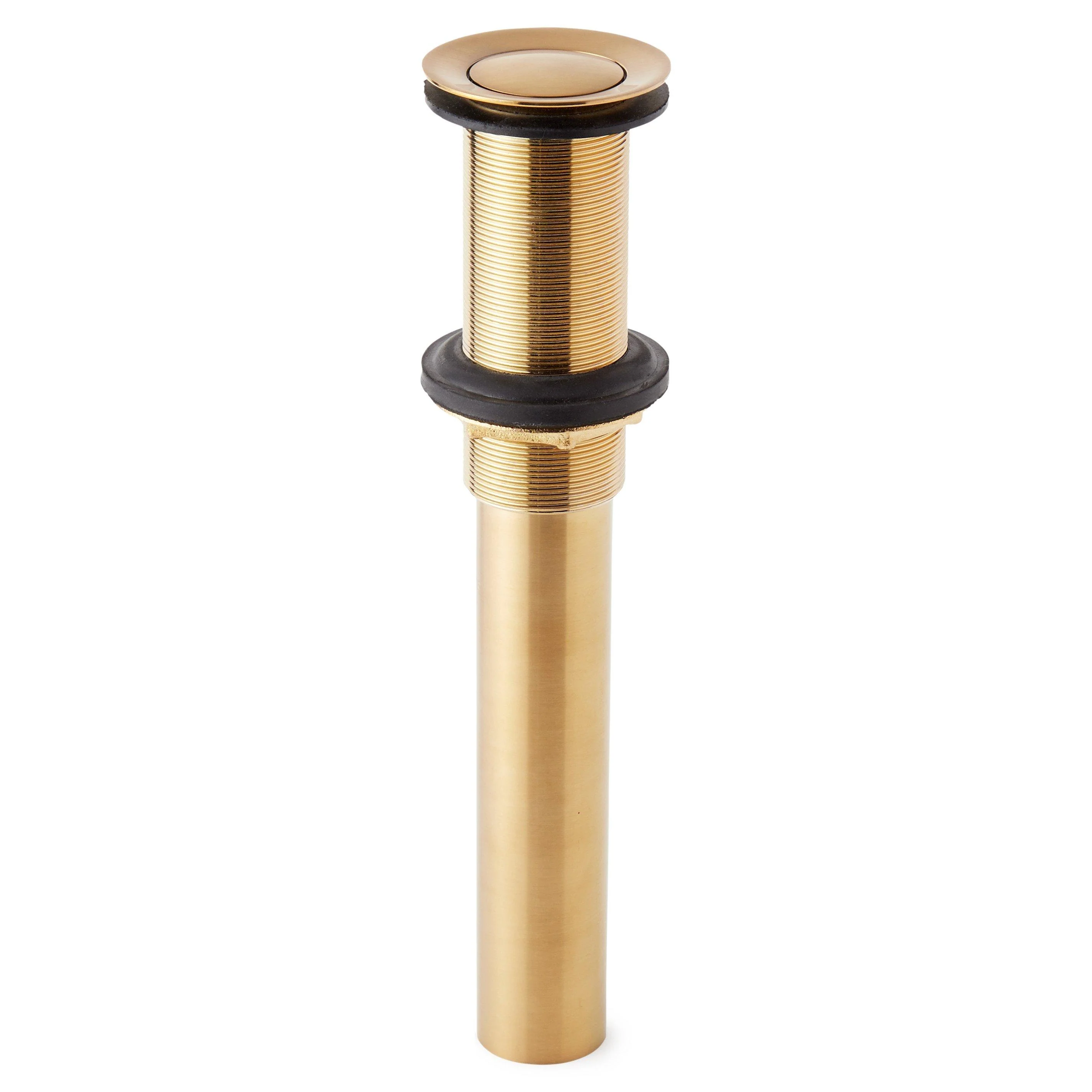 Extended Press Type Pop-Up Bathroom Drain - Overflow Hole - Brushed Nickel