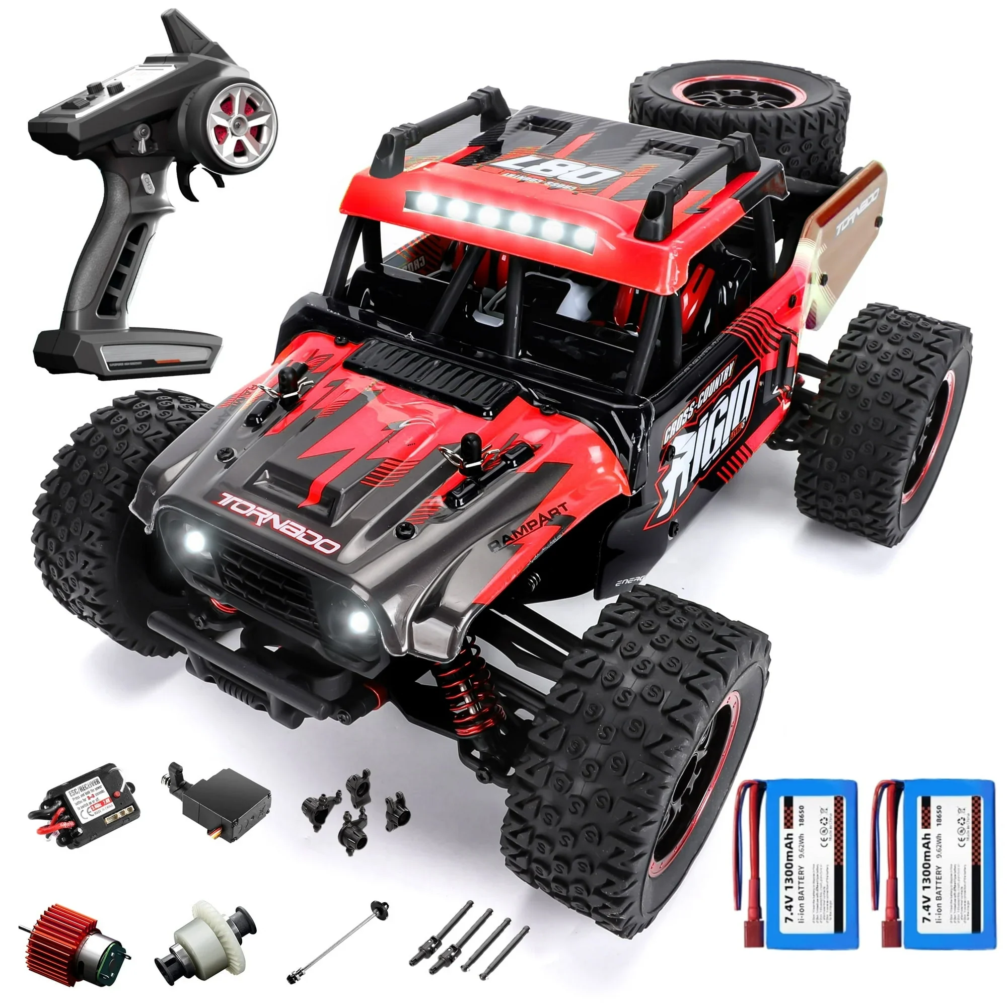 FAGINEY C8805 1:14 4WD High Speed Remote Control Truck, Red - Image 2