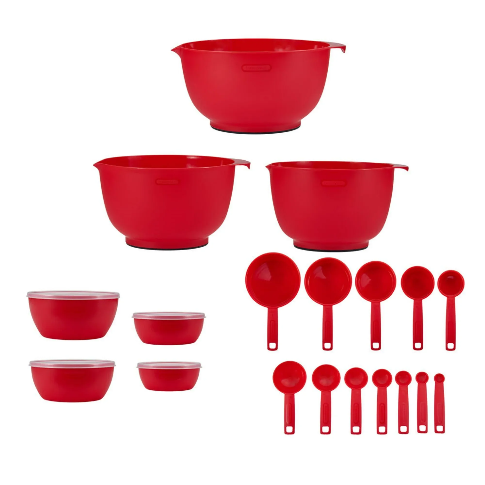 Farberware 5313631 23 Piece Plastic Baking Set with Mixing Bowls, Red - Image 5