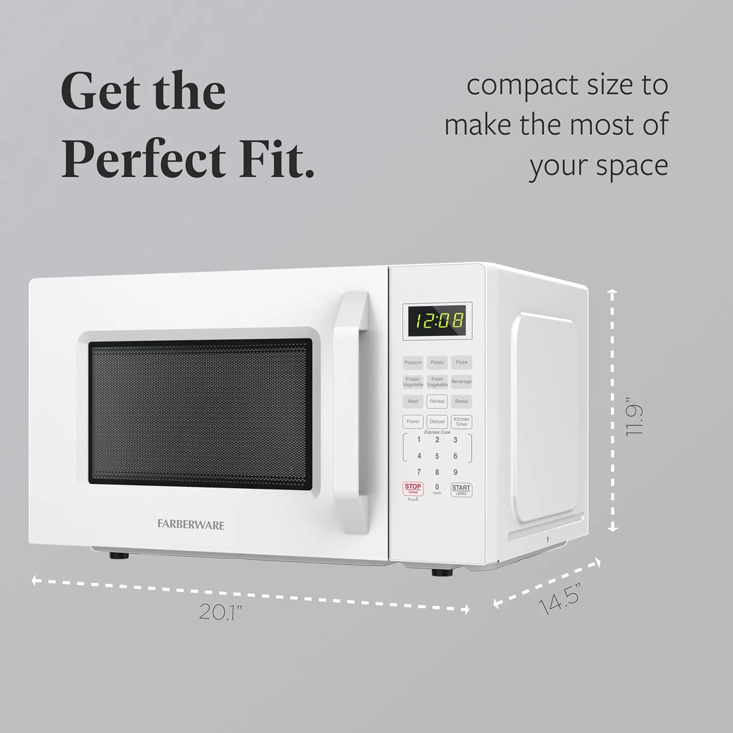 Farberware FMO11WEIWH 1.1 Cu. Ft. 1000-Watt Compact Microwave Oven, White - Image 3