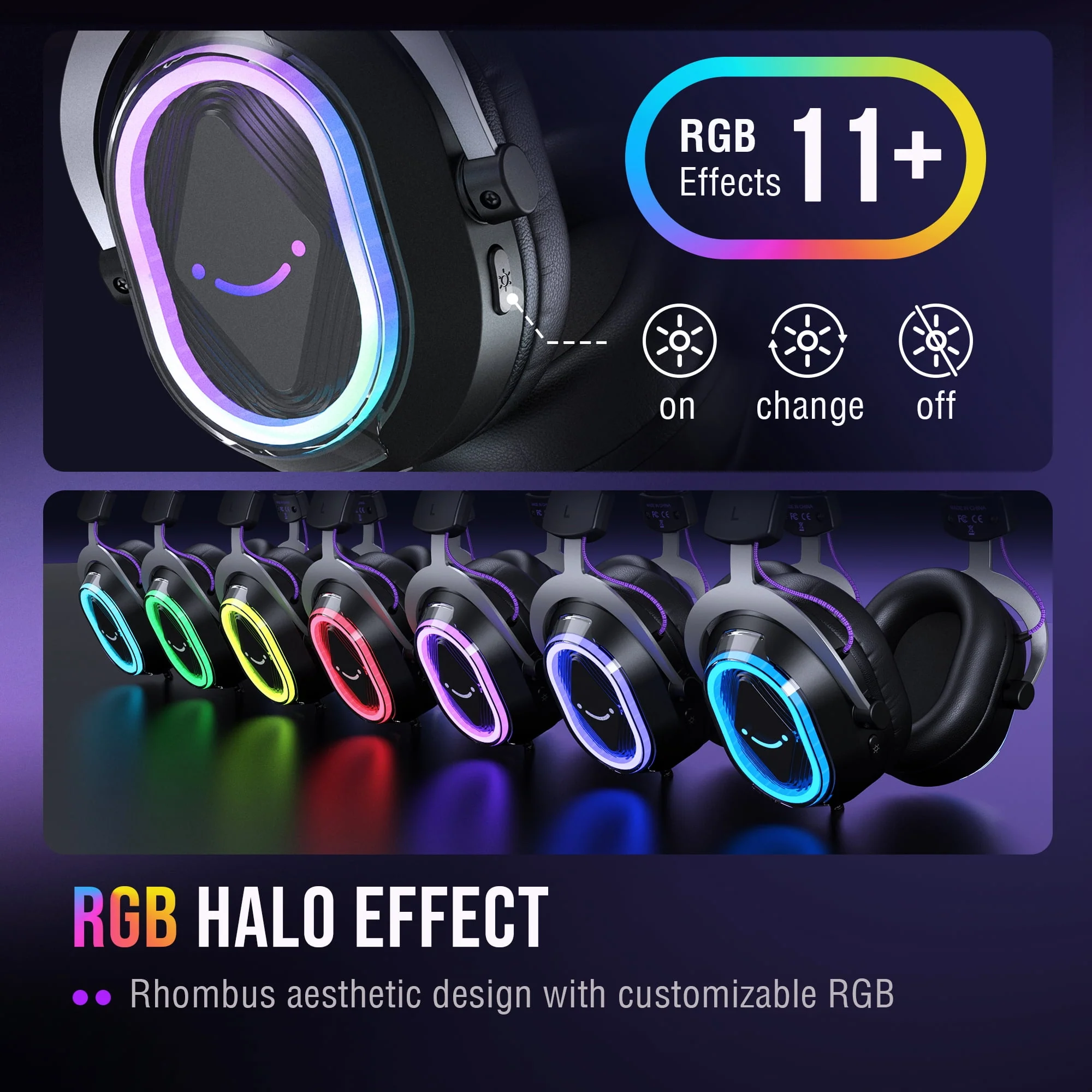 FIFINE H13 Gaming Headset with 7.1 Surround Sound, Noise-Canceling Microphone, Customizable RGB Lighting, USB Wired, Black - Image 5