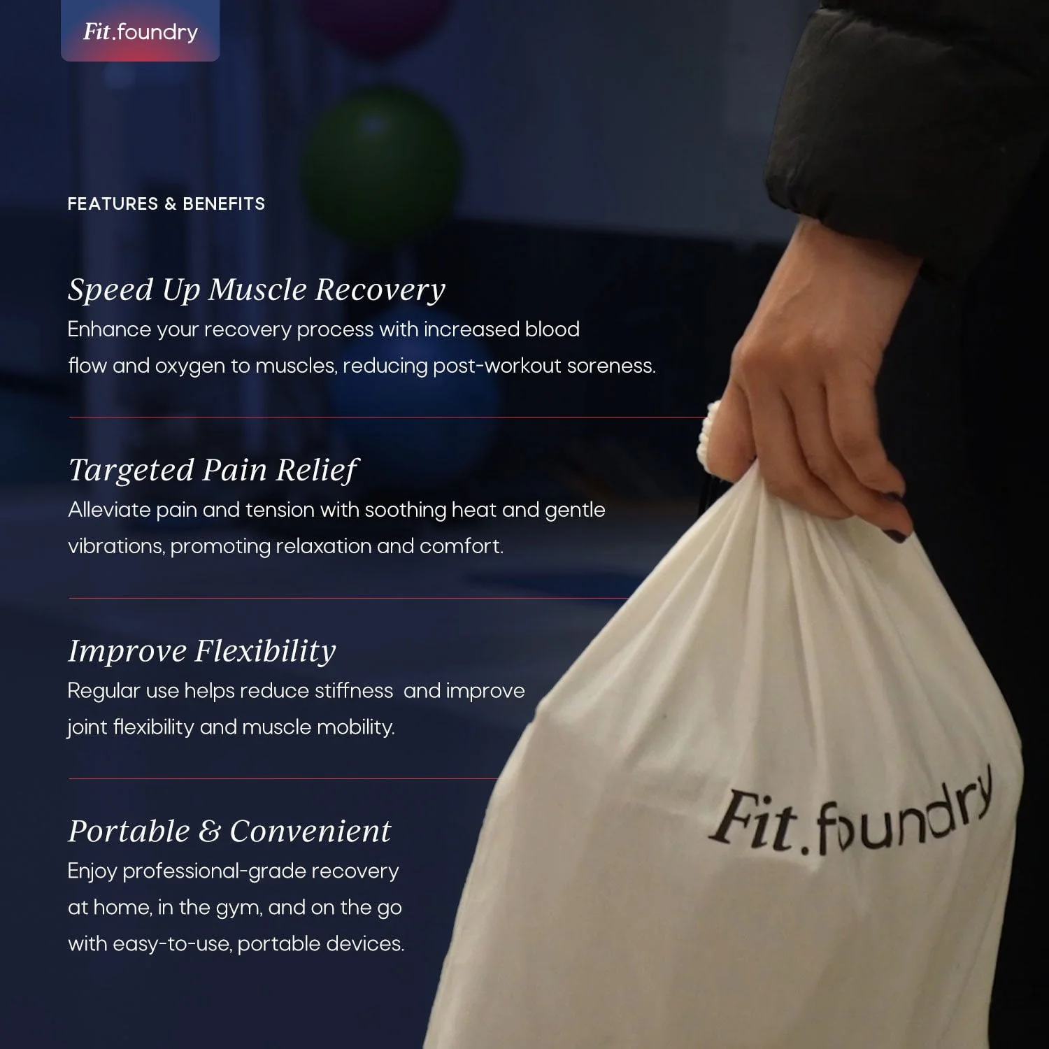 Fit Foundry 4-in-1 Heat & Massage Recovery Pack for Relief - Image 3