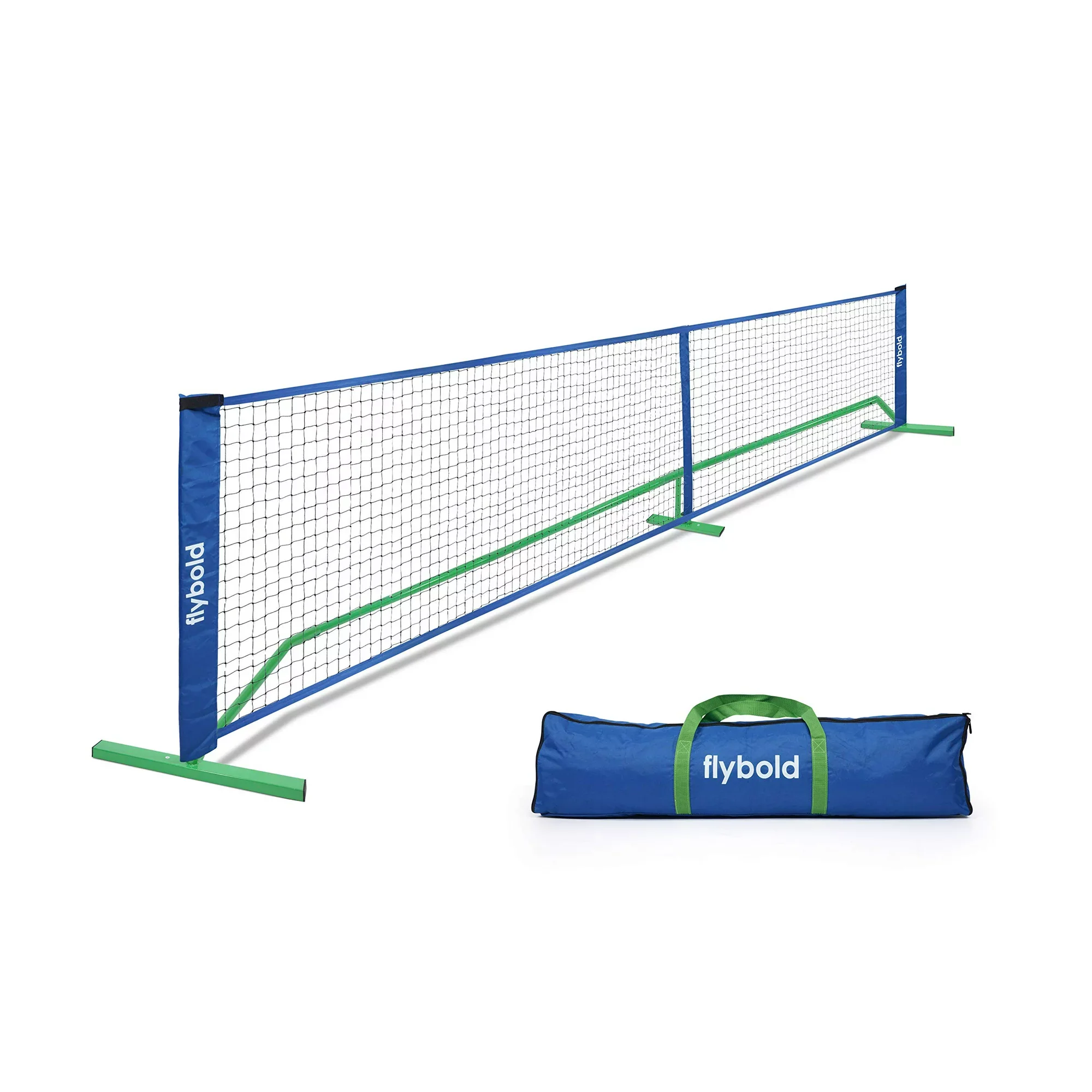 Flybold Portable Pickleball Net Lightweight Regulation Size Equipment with Interlocking Metal Posts and Carrying Bag for Indoor/Outdoor Pickle Ball Game Court, Full Court Size 22ft - Image 2