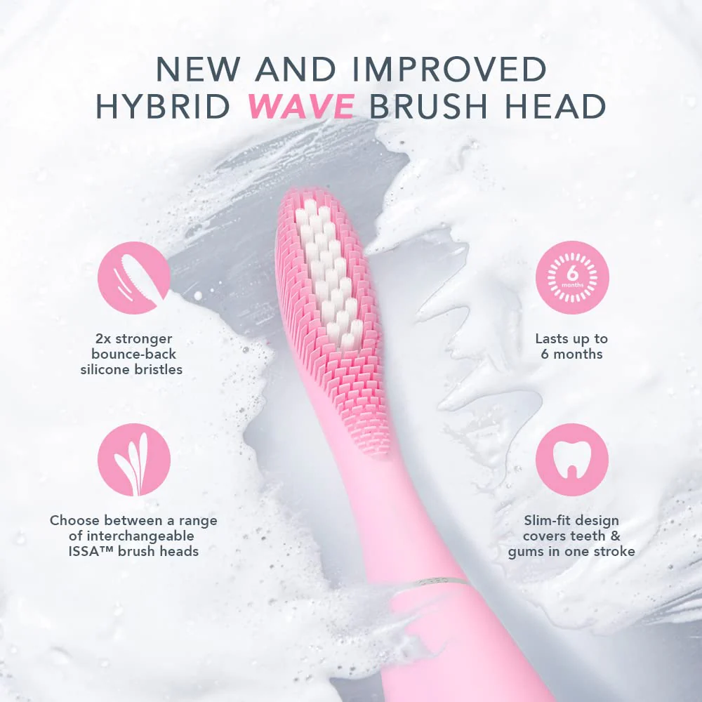 Foreo Issa 3 Sonic Toothbrush, 4-in-1 Oral Care, Hybrid Silicone & PBT Bristles, 16 Intensities, USB Rechargeable, Pink - Image 4