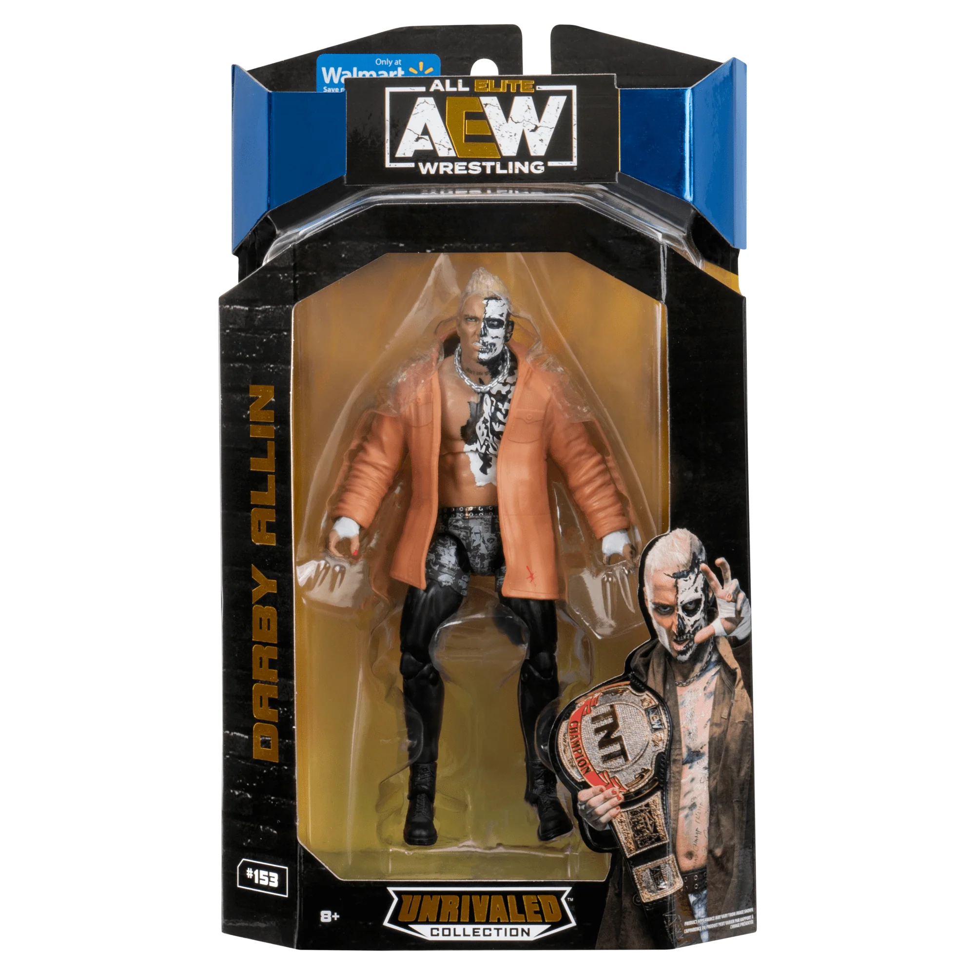 Freaktoyz AEW Unrivaled Collection Darby Allin 6-Inch Action Figure with Entrance Jacket and Chain Necklace, Black and White, Glossy Finish