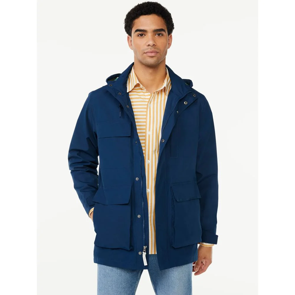 Free Assembly Men's Water Resistant Parka Pageant Blue 3XL - Image 2