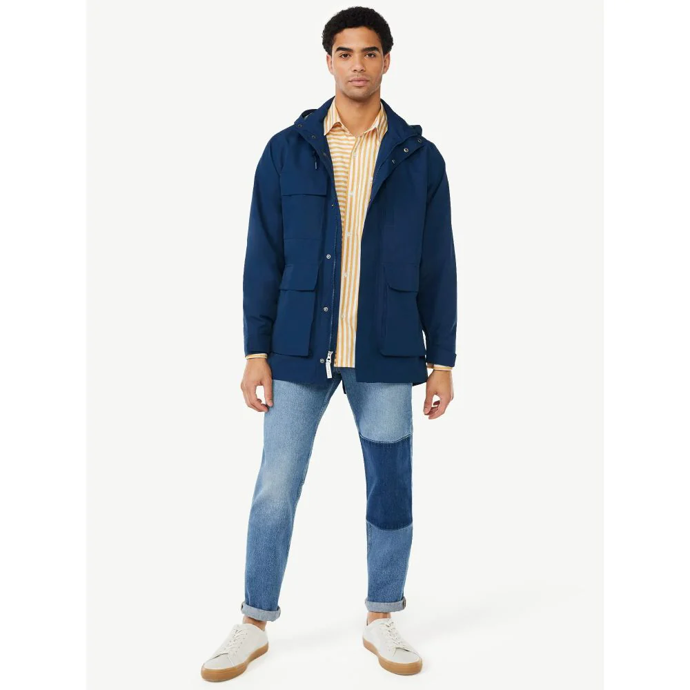 Free Assembly Men's Water Resistant Parka Pageant Blue 3XL - Image 5