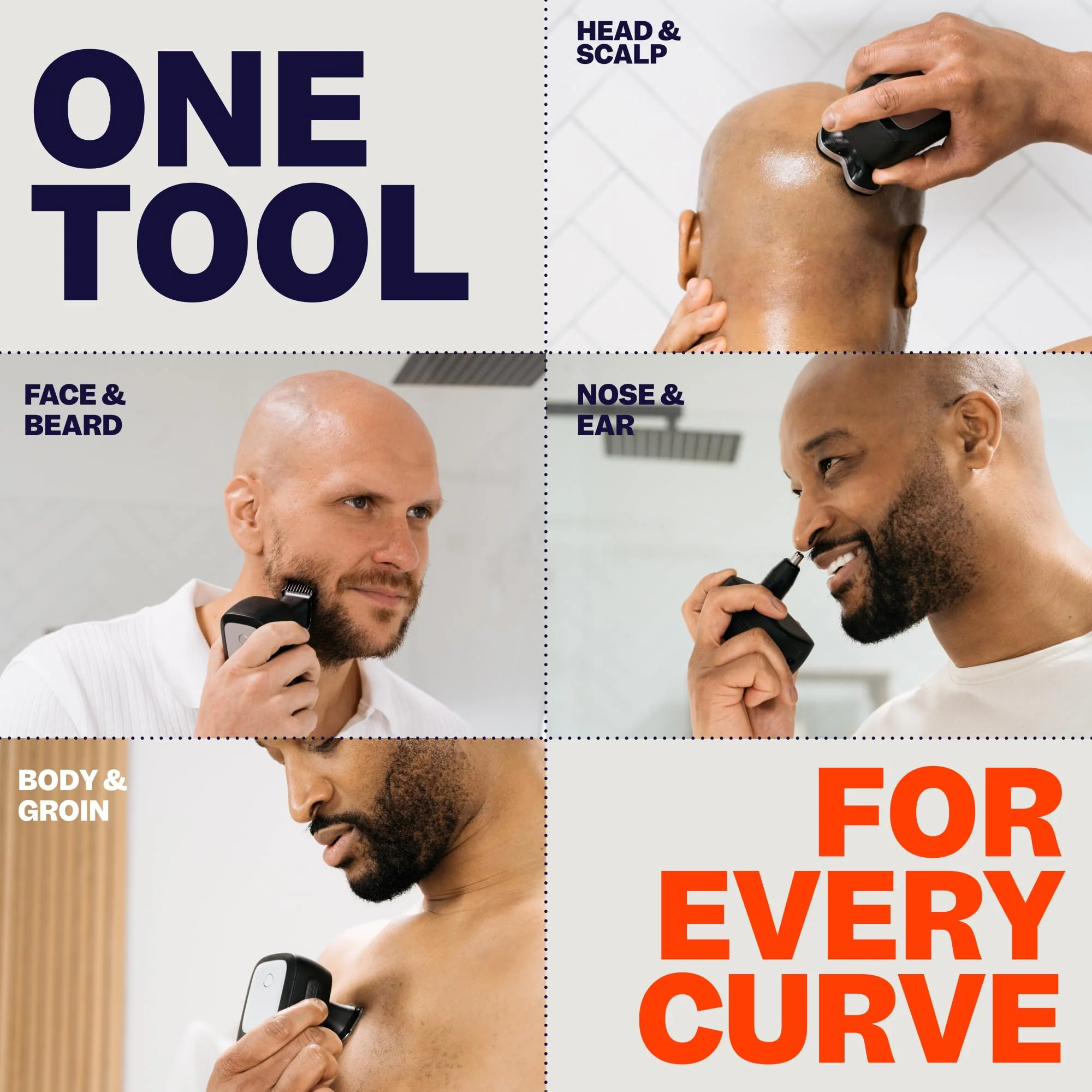 Freebird FlexSeries Pro Electric Shaver Kit, Cordless Rechargeable Waterproof Head & Body Shaver with Rotary Blades, Wet/Dry Use, 90-Minute Battery - Image 7