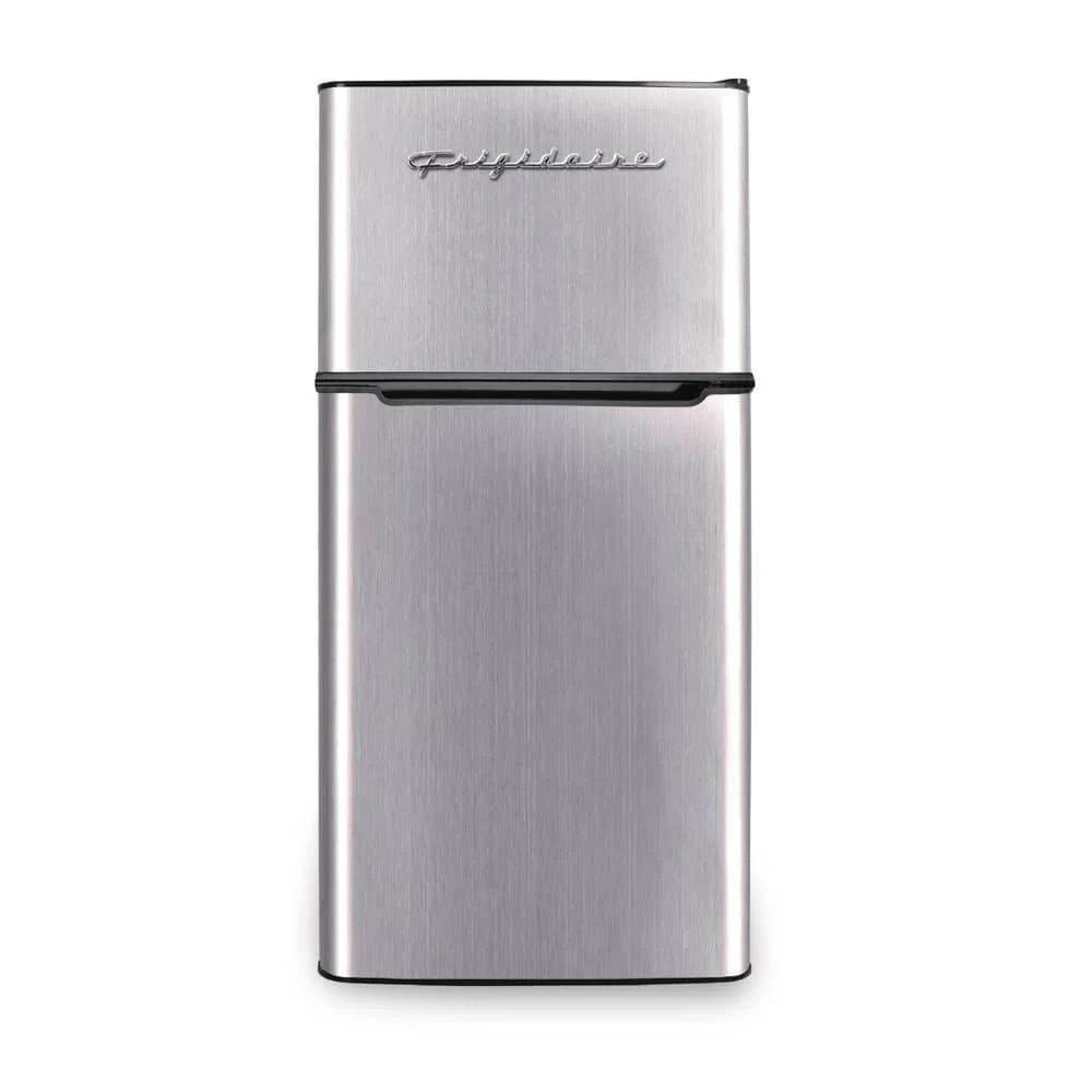 Frigidaire EFR451-C 4.5 Cu. Ft. 2 Door Mini Fridge w/Top-Mount Freezer, Platinum Finish, Chrome Trim, Slide-Out Shelves - Image 4