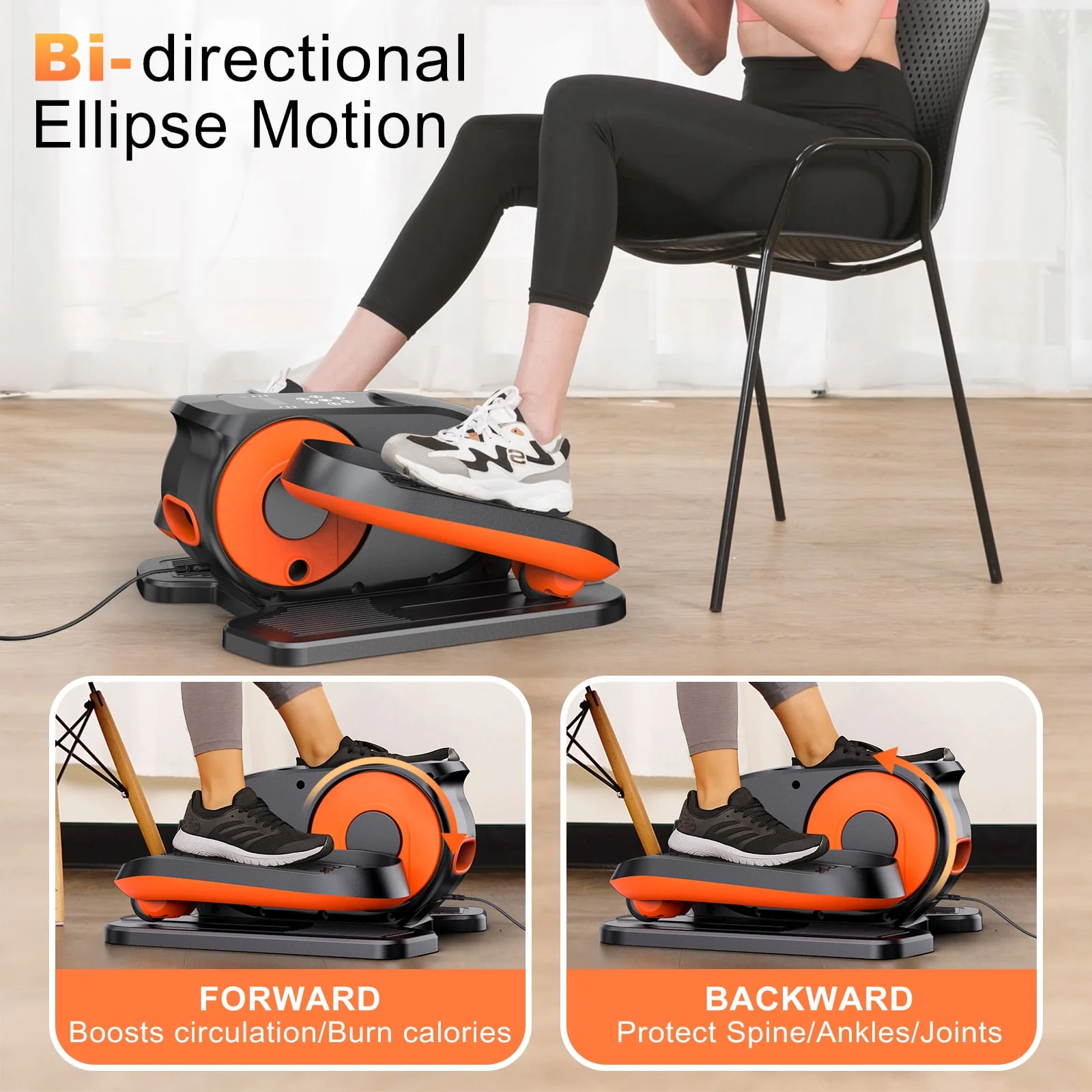 Funslim EB030 Under Desk Elliptical Exercise Machine, Black - Image 6