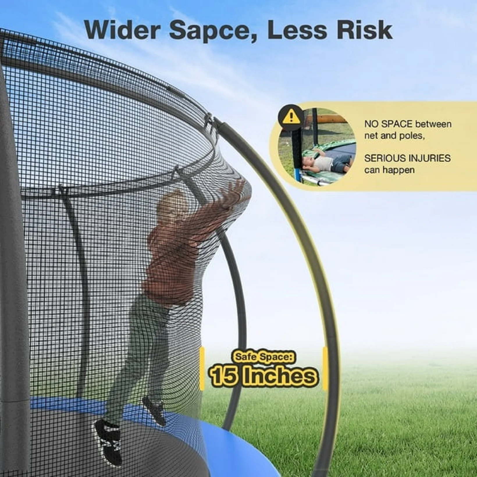 FUNTOK 12 FT Trampoline with Enclosure Net for Kids Adults - Image 2