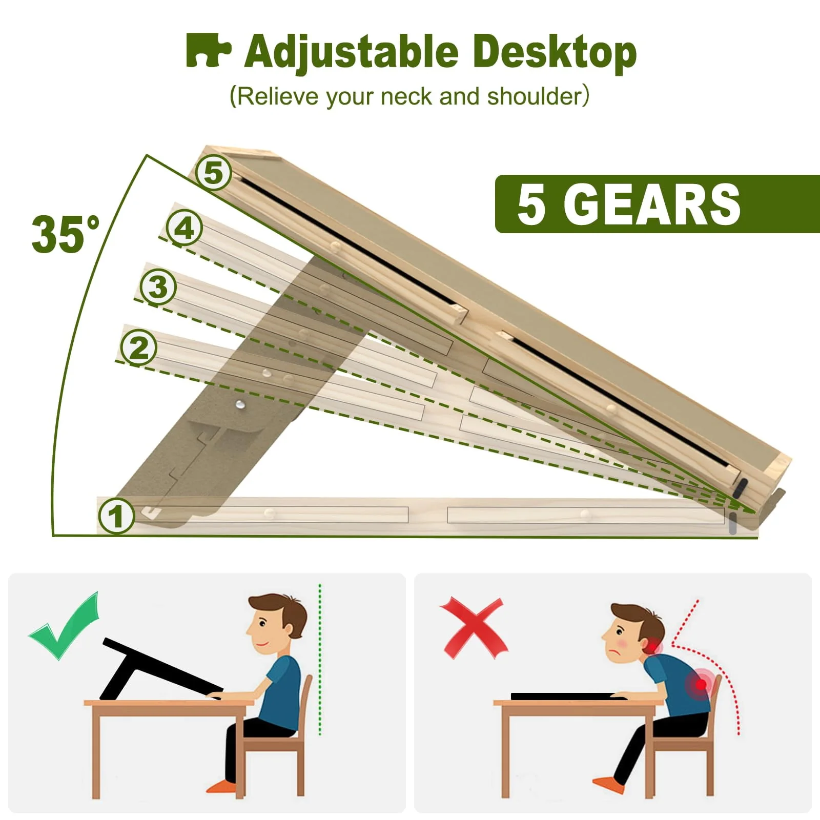 G TALECO GEAR Wooden 1500-Piece Puzzle Board with 360 Rotation, Adjustable Tilting Stand, Four Drawers, Protective Cover, Portable Hardwood Table - Image 4