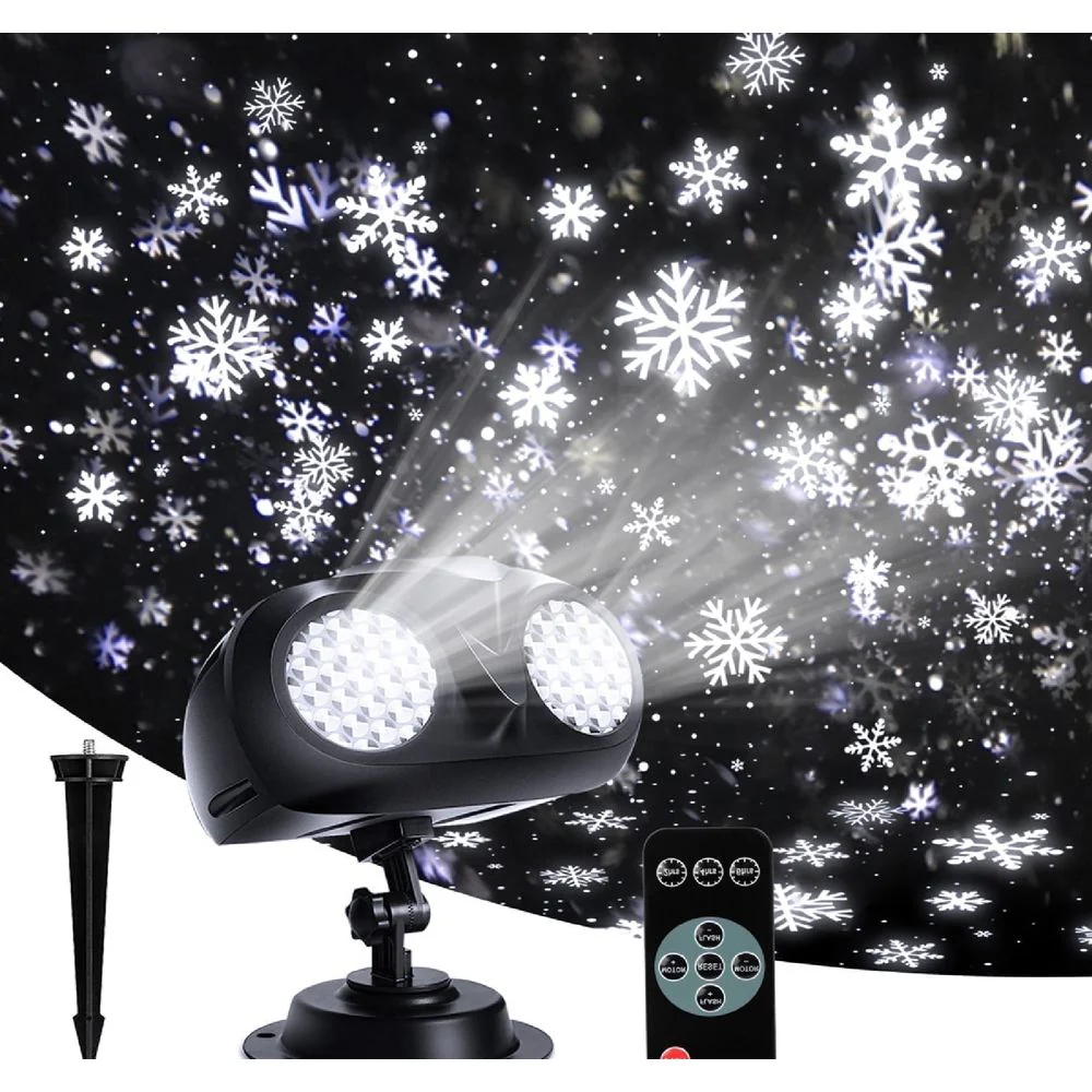 GALAPROX Christmas Snowflake Light Projector, 2025 Upgraded Brightness, Dual White and Blue LED Snowfall Spotlight, Outdoor, Black, 2205816416 - Image 3
