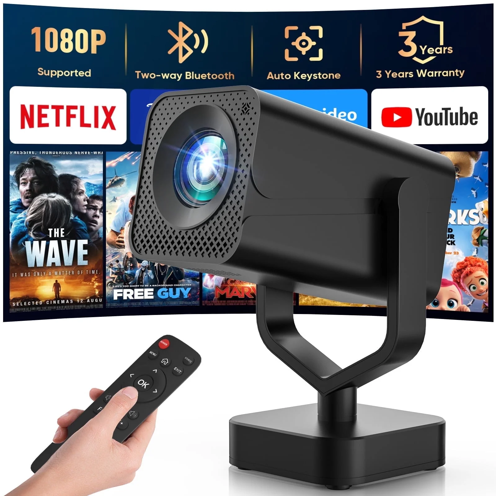 GCZ 160" Class FHD (1080P ) LCD Projector (PT200-WF-600)