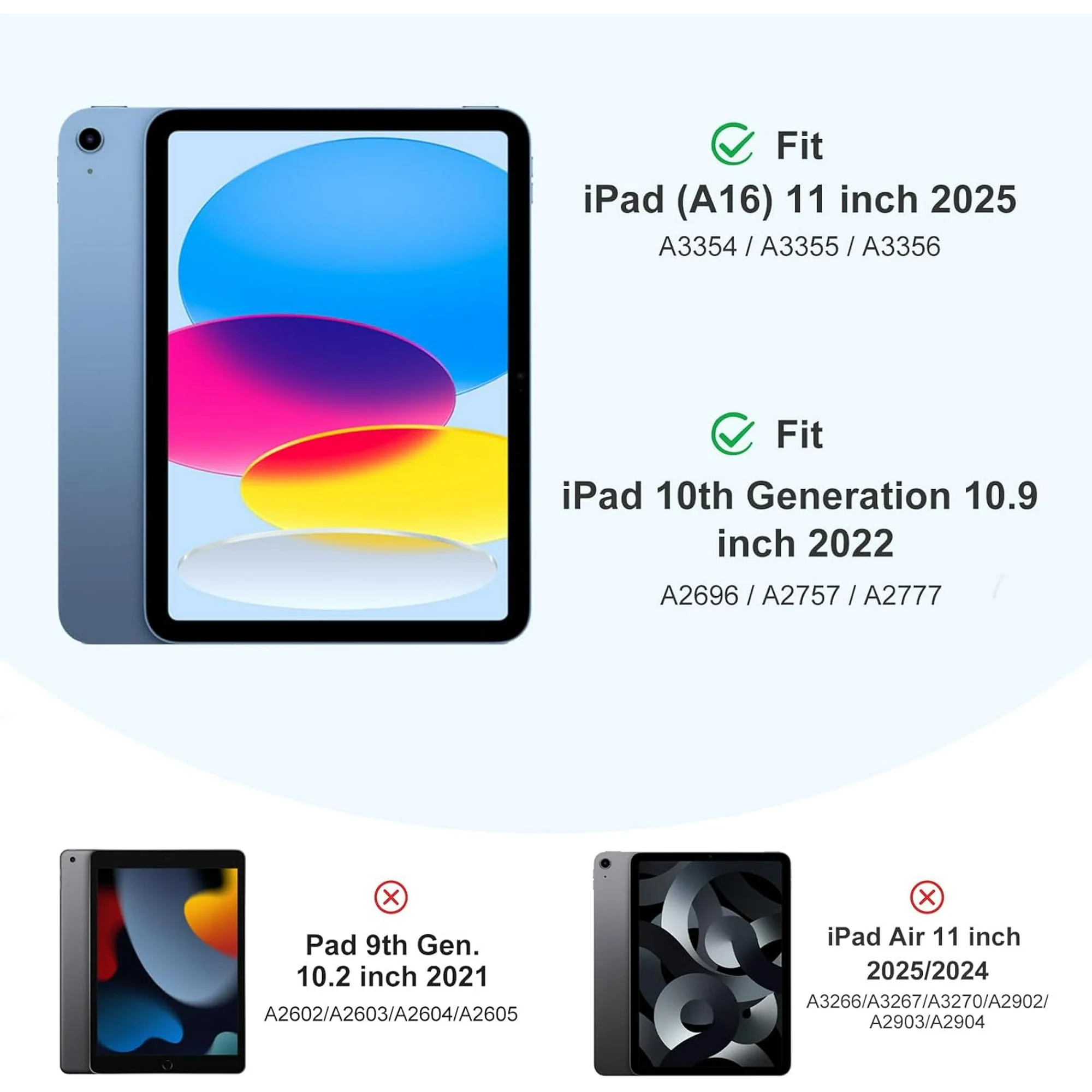 GEAK iPad10-FSK-LA Compatible with Apple iPad A16 11th Generation 11" Case Rugged Protective Case for iPad 10th Generation - Image 3
