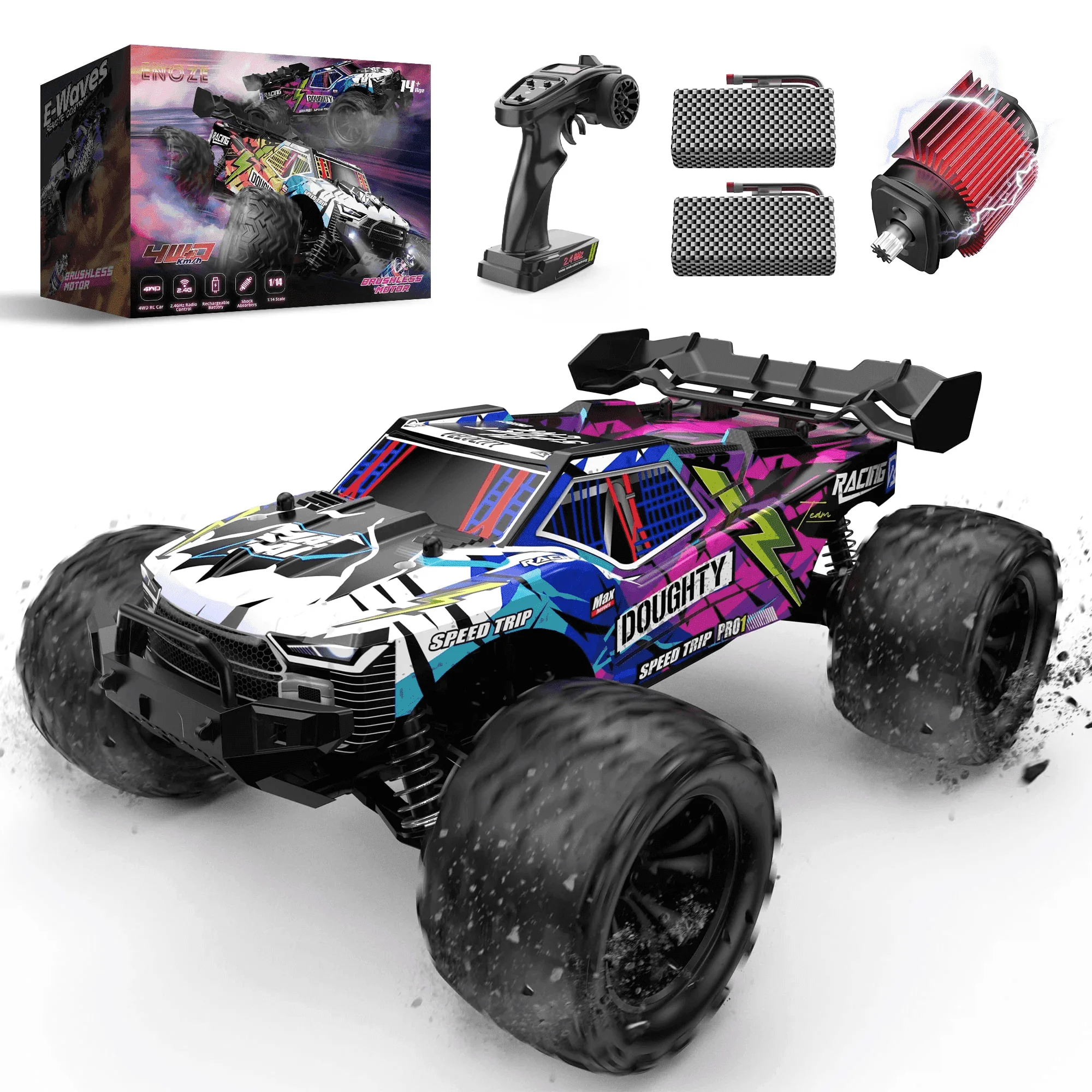 Generic TC003E RC Car for Kids and Adults, All-Terrain 2.4GHz Brushless Monster Truck, 1:14 Scale High-Speed Driving, Gift for Boys Girls
