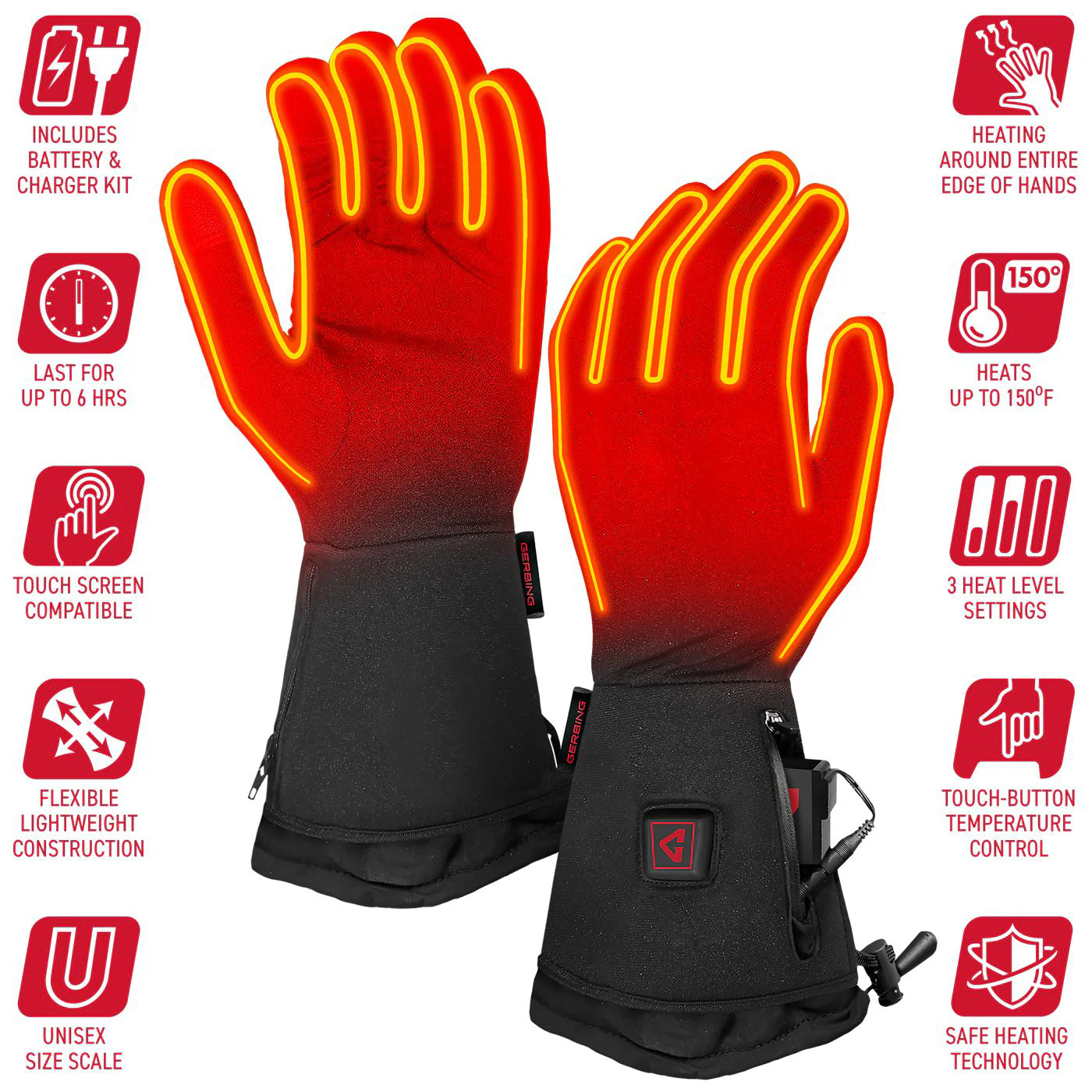 Gerbing GER-GL-7V-W-S-M 7V Heated Glove Liners for Ladies - Black - S/M - Image 7