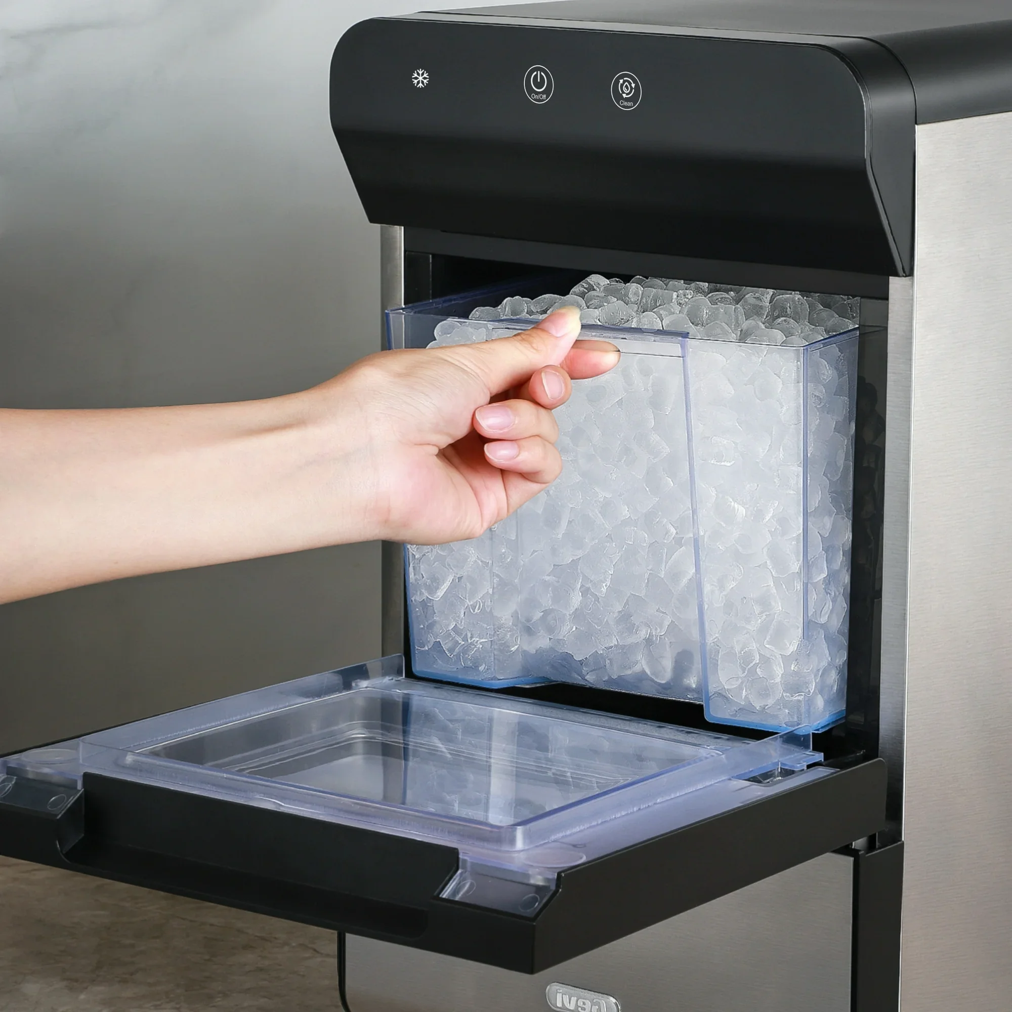 Gevi 1000C Countertop Nugget Ice Maker with Viewing Window, Stainless Steel - Image 2