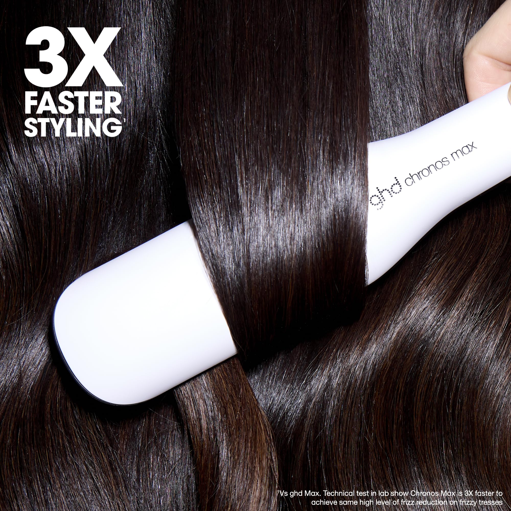 GHD Professional Chronos Max 99400000156 2" Wide Plate Flat Iron Hair Straightener - 3X Faster Styling, More Shine, Less Frizz, Ideal for Long, Thick & Curly Hair - White