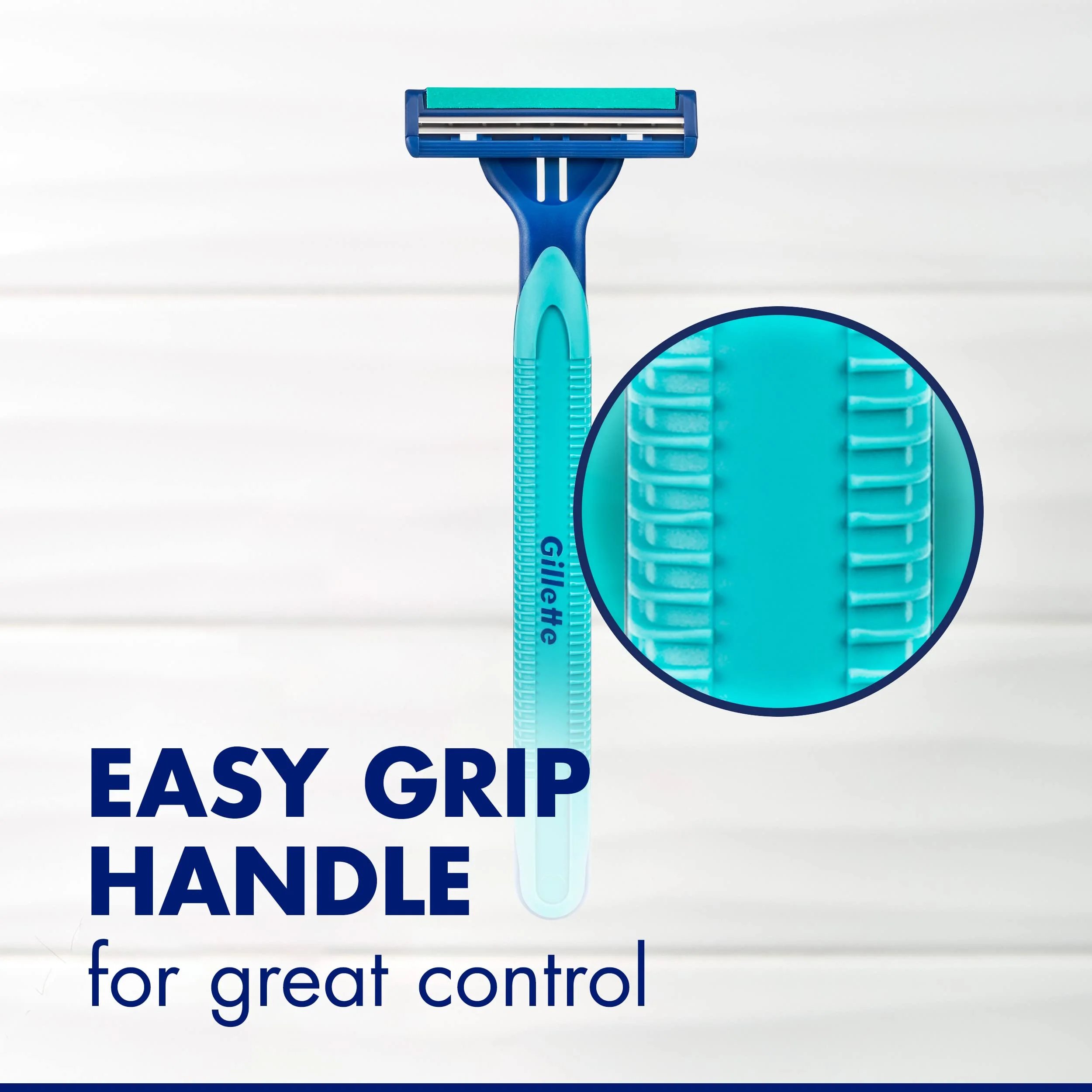 Gillette Sensor2 Plus Men's Disposable Razors, Twin Chromium-Coated Blades, Pivoting Head, Water-Activated Lubrastrip, Soft Ultragrip Handle, Light Blue, Pack of 21 - Image 7