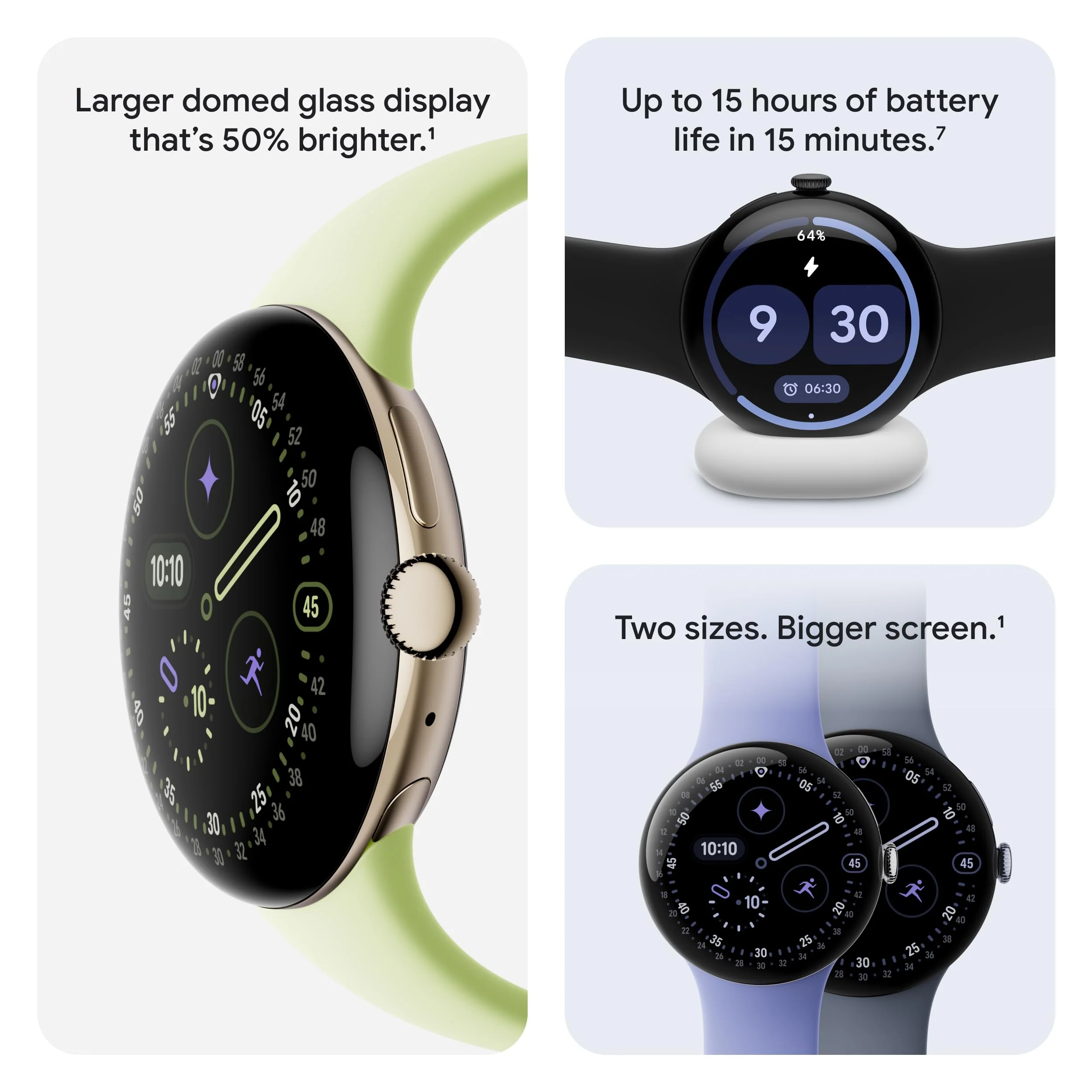 Google Pixel Watch 4, 41mm, Matte Black Aluminum Case, Obsidian Active Band, Actua 360 Domed Display, Health and Fitness Tracking, Gemini AI, Wi-Fi - Image 3
