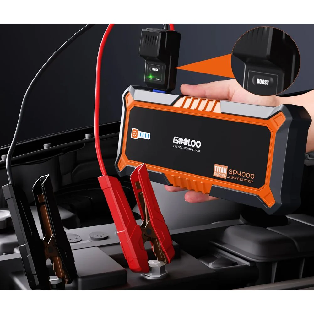 GOOLOO GP4000 4000A Car Jump Starter, 24000mAh Portable 12V Lithium Battery Charger, Dual USB Ports, Multi-Mode LED Light - Image 3