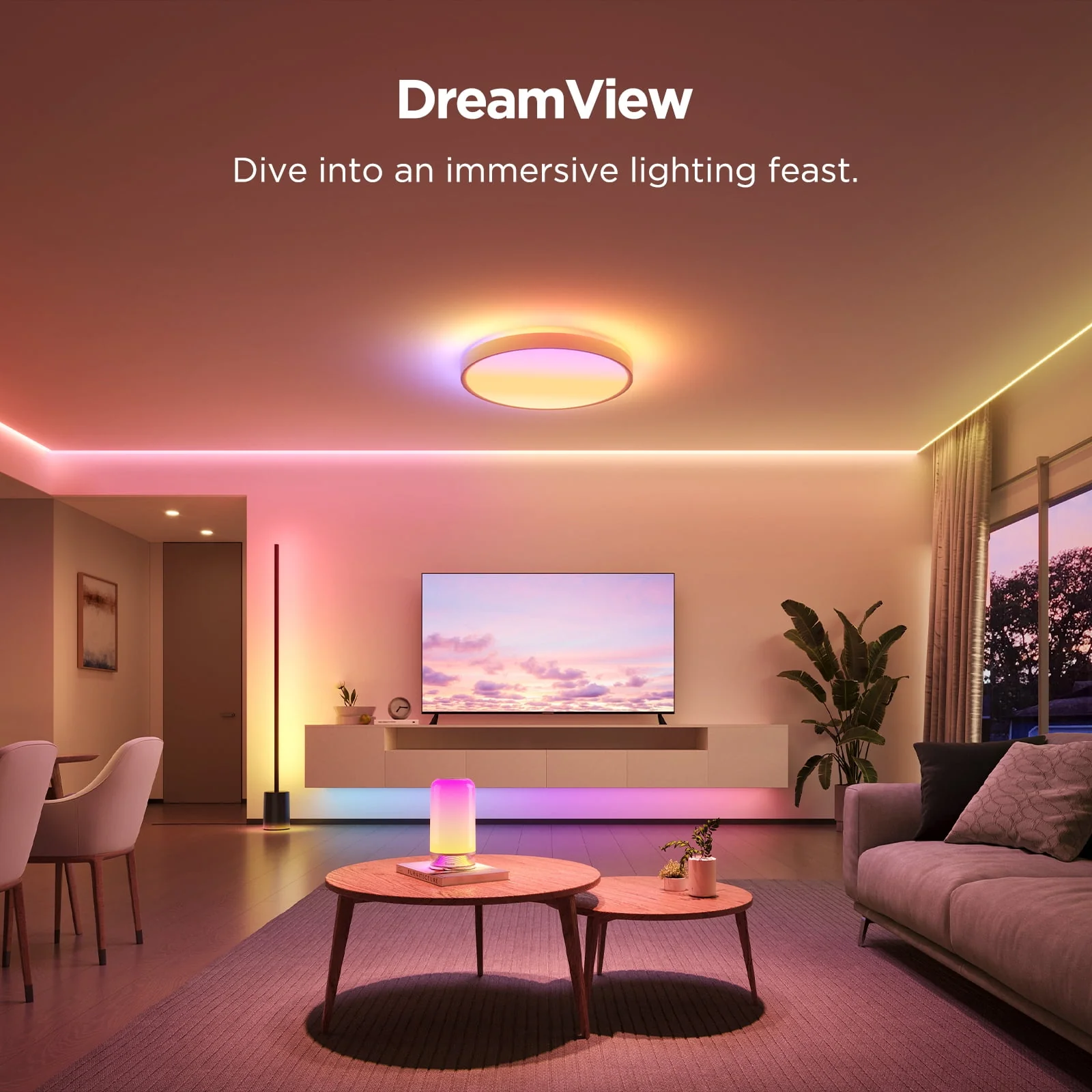 Govee RGBICWW 15inch Ceiling Light Pro, 4300 Lumens, Dimmable LED with 121 Independently Controlled Segments, Multi-Color, Voice Control Compatible, H60A6A01 - Image 2