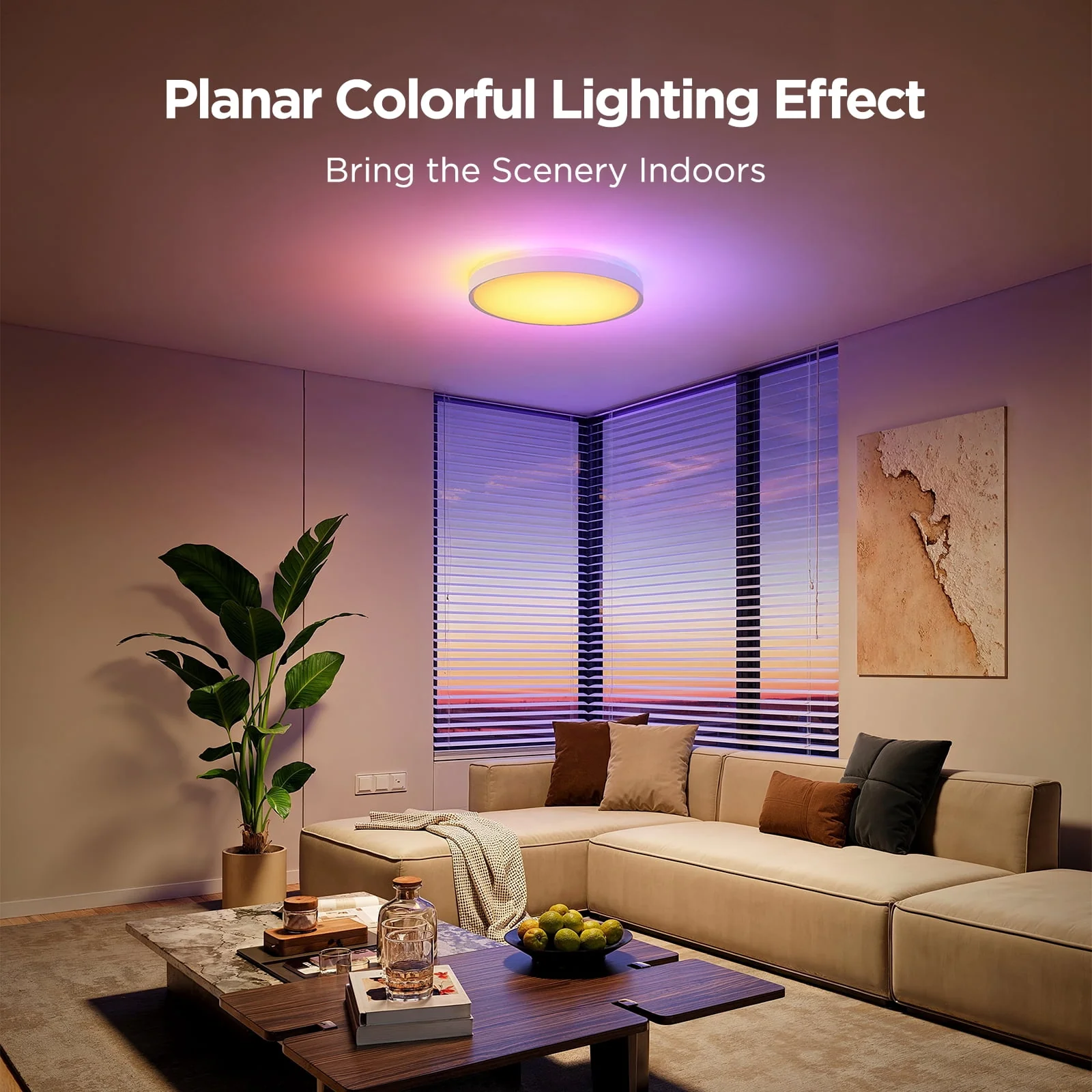 Govee RGBICWW 15inch Ceiling Light Pro, 4300 Lumens, Dimmable LED with 121 Independently Controlled Segments, Multi-Color, Voice Control Compatible, H60A6A01 - Image 3
