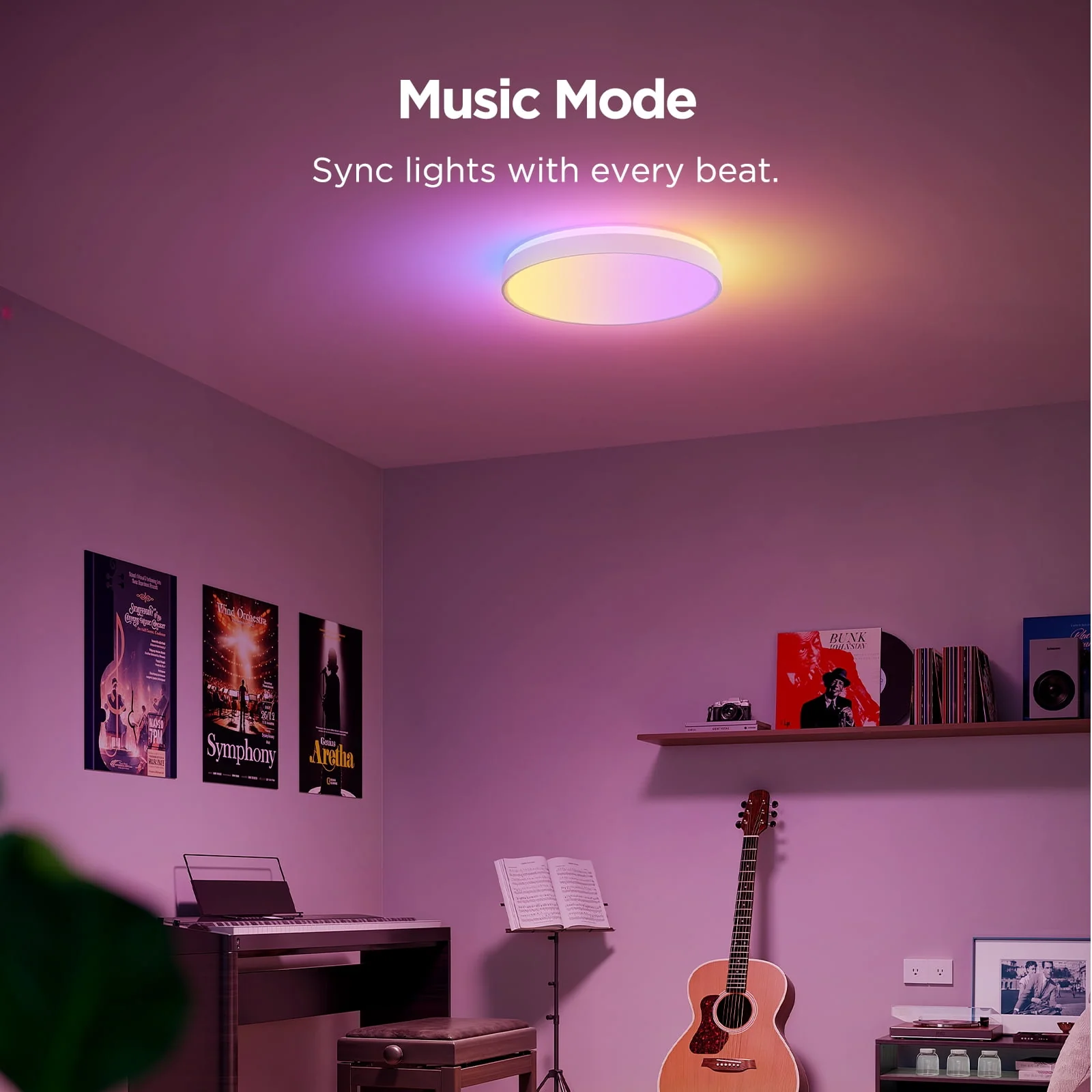 Govee RGBICWW 15inch Ceiling Light Pro, 4300 Lumens, Dimmable LED with 121 Independently Controlled Segments, Multi-Color, Voice Control Compatible, H60A6A01 - Image 5