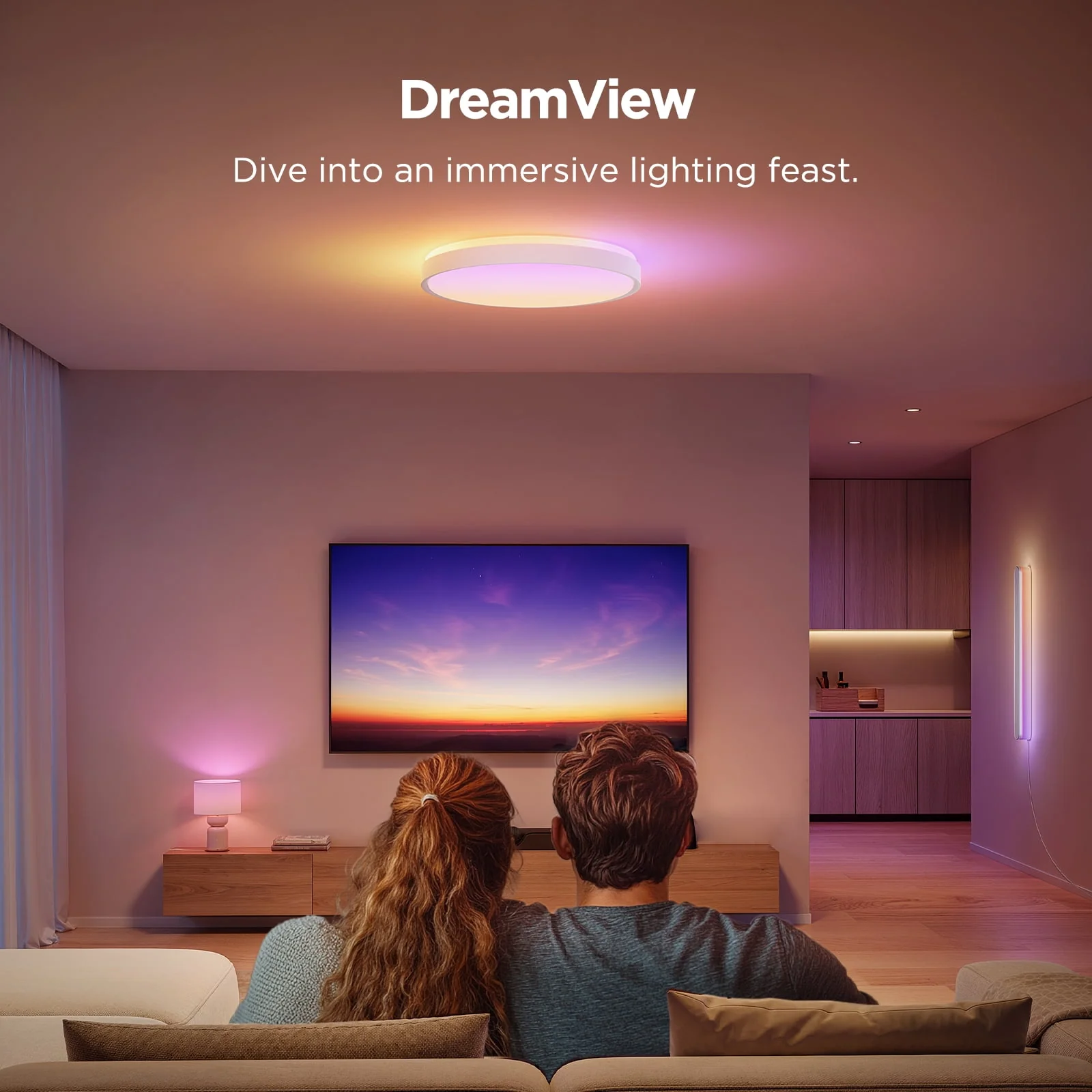 Govee RGBICWW 15inch Ceiling Light Pro, 4300 Lumens, Dimmable LED with 121 Independently Controlled Segments, Multi-Color, Voice Control Compatible, H60A6A01 - Image 6