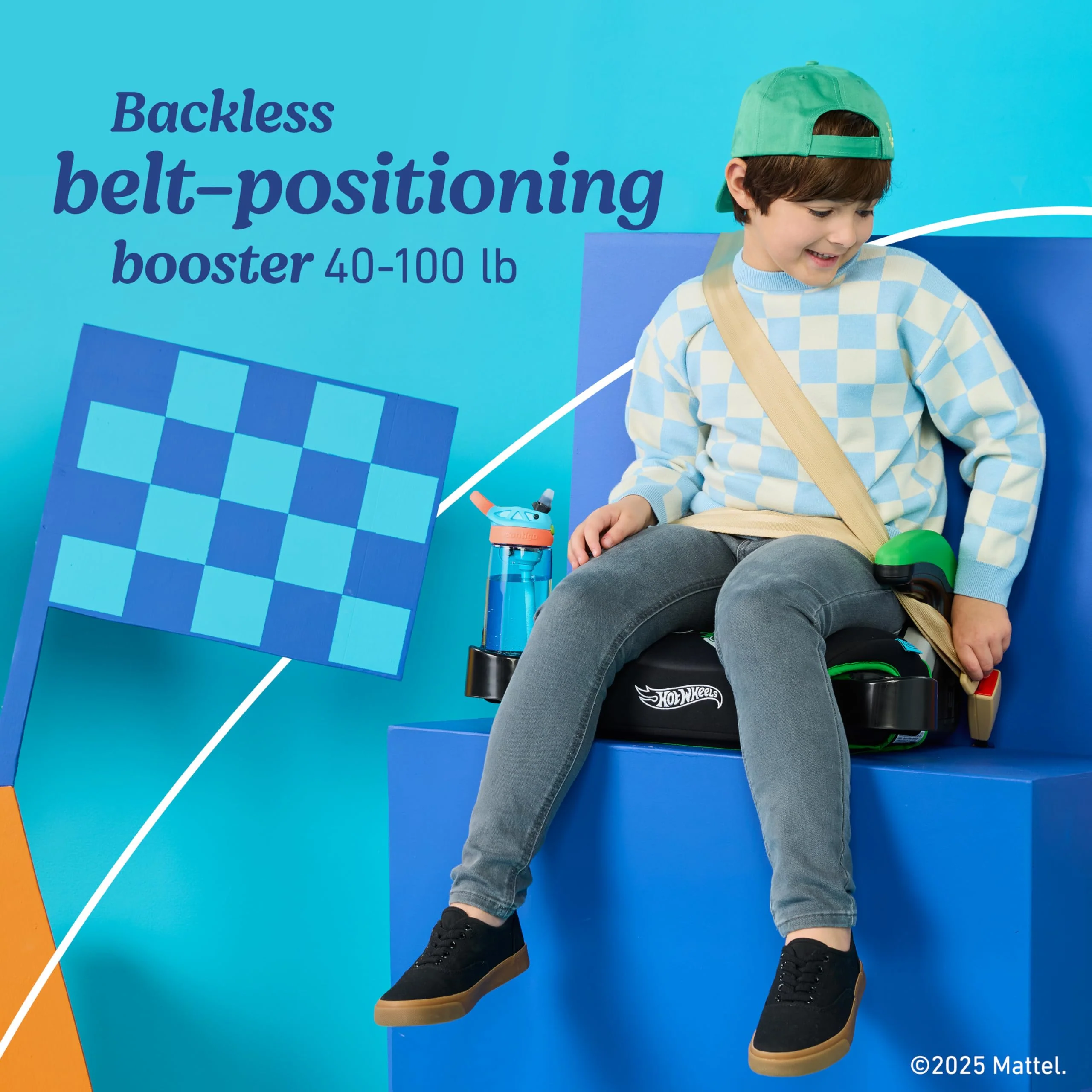 Graco TurboBooster 2.0 Backless Booster Seat with ProtectPlus Engineering, Height-Adjustable Armrests, Hide-Away Cup Holders, Machine-Washable Pad, Green - Image 3