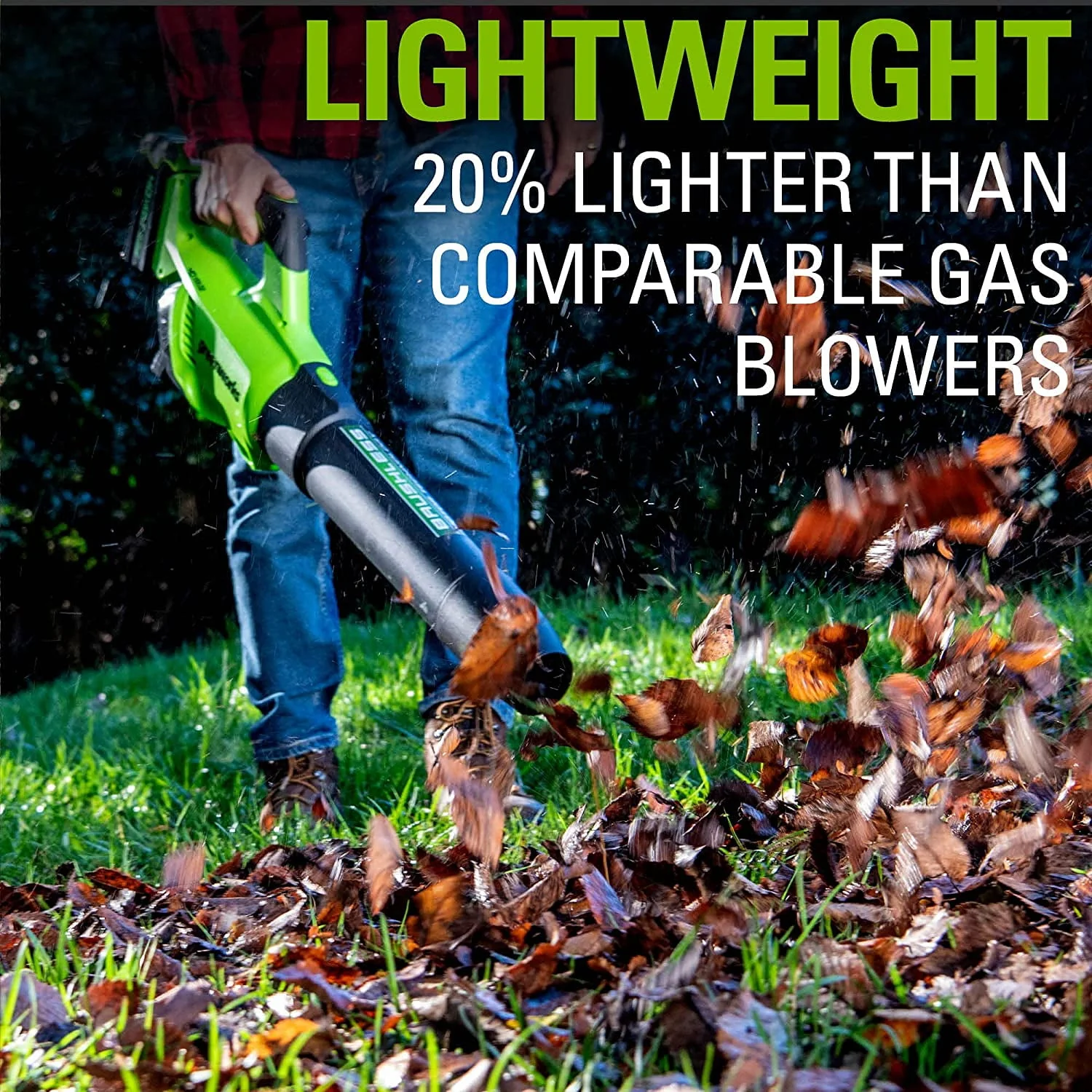 Greenworks 40V Cordless Brushless Axial Leaf Blower, 130 MPH Airspeed, 550 CFM, Lightweight, Green, BL40L01 - Image 5