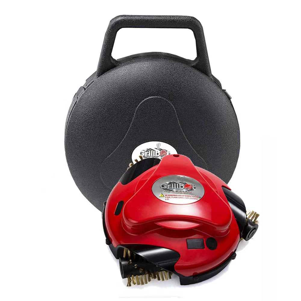 Grillbot GBU:BUN101-RED Grill Brush and Scraper Carry Case Bundle, Red