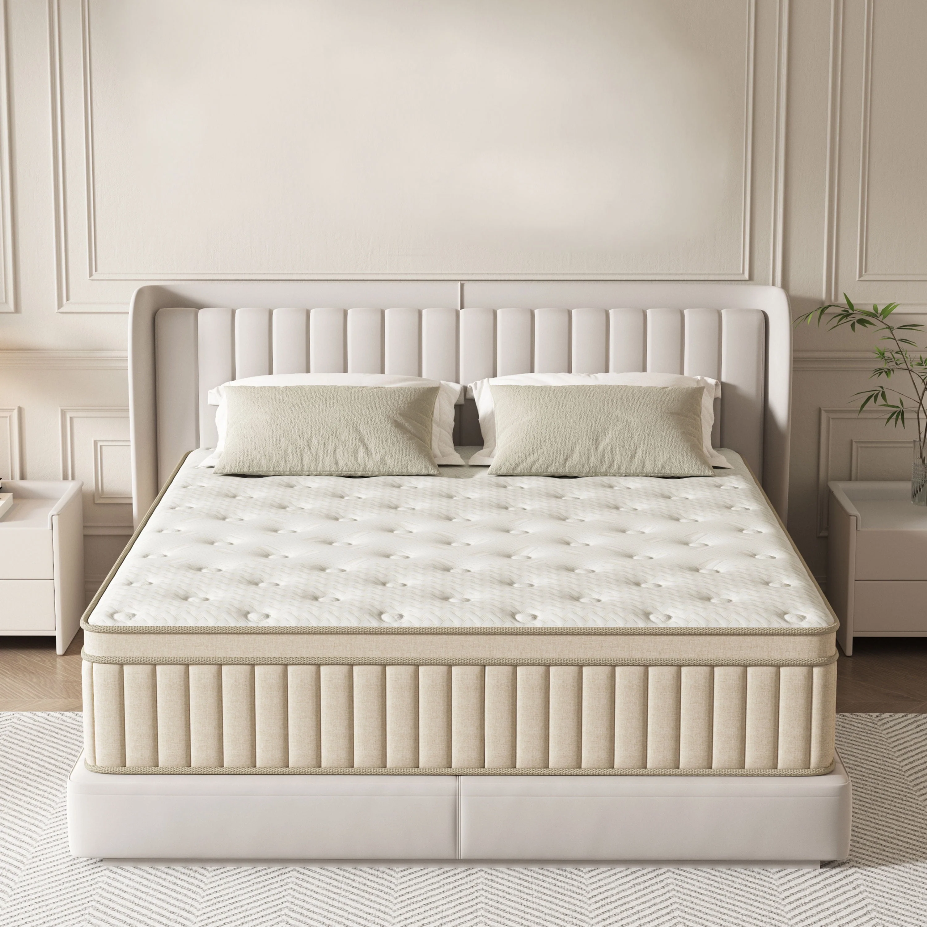 GUUKIN MHCD-12INCH-QUEEN Queen Mattress, 12 Inch Hybrid Gel Memory Foam with Pocket Coils, Medium Firm Support