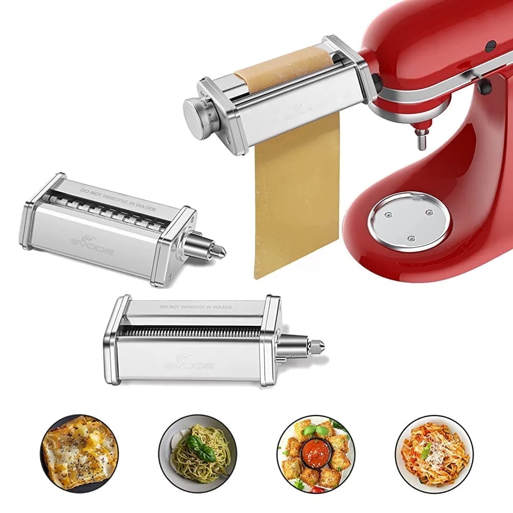 Gvode 1703 Pasta Attachment for KitchenAid Stand Mixer Stainless Steel Pasta Maker Attachments 3-Piece - Image 2