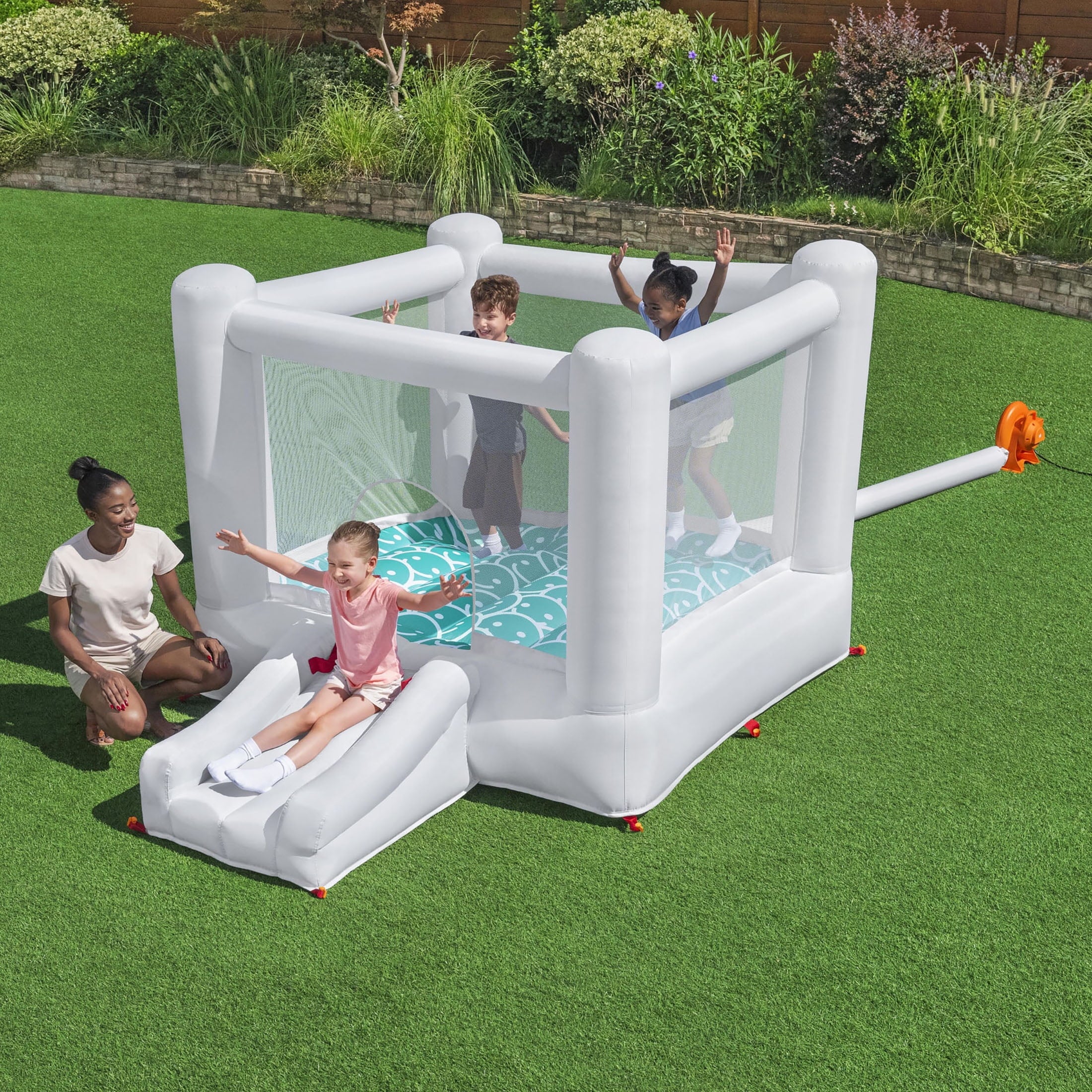 H2OGO Jump & Joy Kids Inflatable Bounce House with Extra-Wide Slide, White, Indoor/Outdoor, Ages 3+ - Image 6