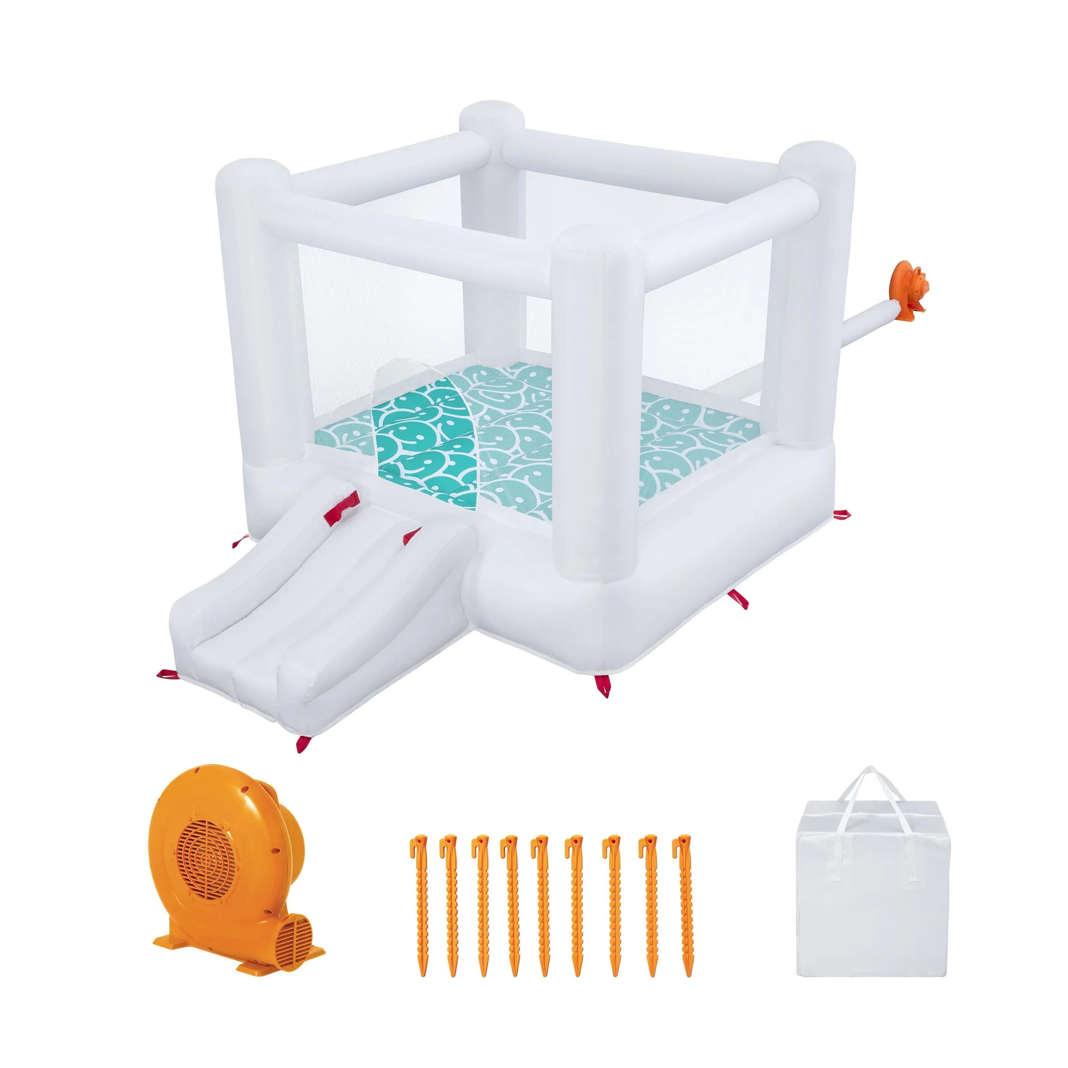 H2OGO Jump & Joy Kids Inflatable Bounce House with Extra-Wide Slide, White, Indoor/Outdoor, Ages 3+ - Image 8