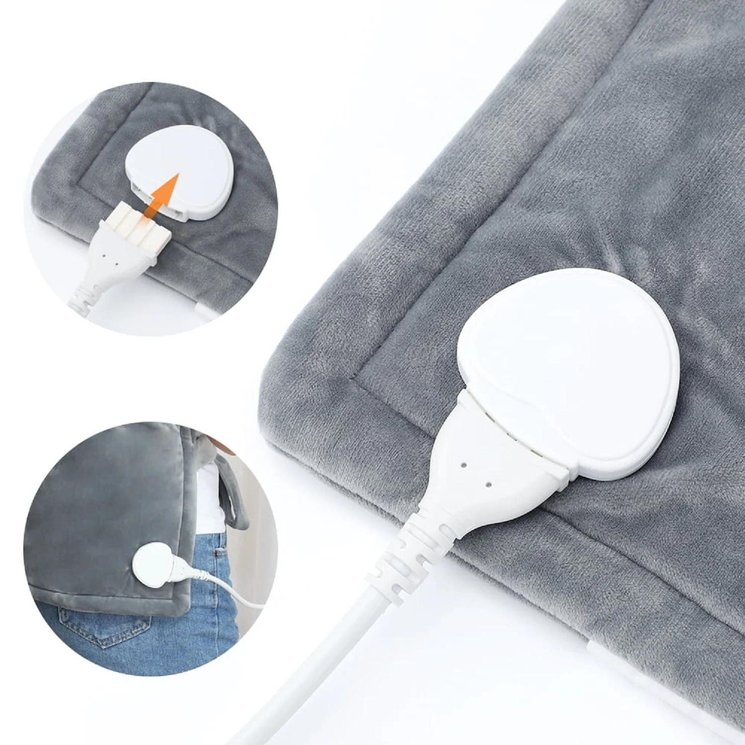 HailiCare Extra Large Full Back Shoulders and Neck Heating Pad 40"x24", Gray - Image 3