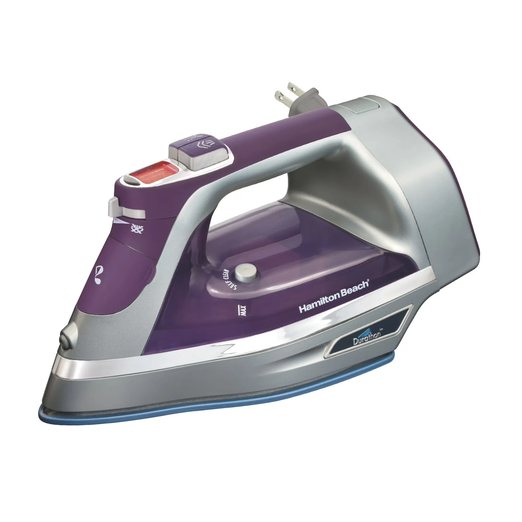 Hamilton Beach 19902F Durathon Clothing Iron, Steam Iron for Clothes with Nonstick Soleplate & Retractable Cord, Silver