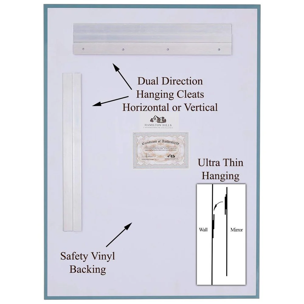 Hamilton Hills Large Frameless Rectangle Beveled Mirror, 16x24 Inch, Ultra-Thin, Lightweight, Silver - Image 4